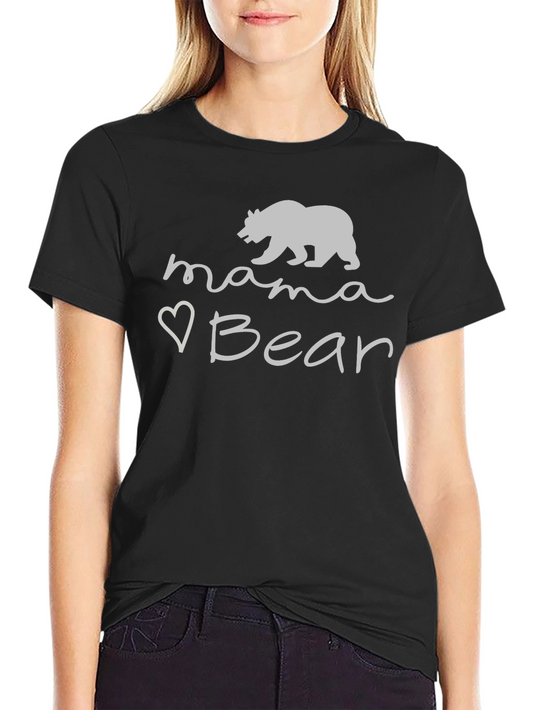 Mama Bear Graphic Tee -  Comfortable Black T-Shirt