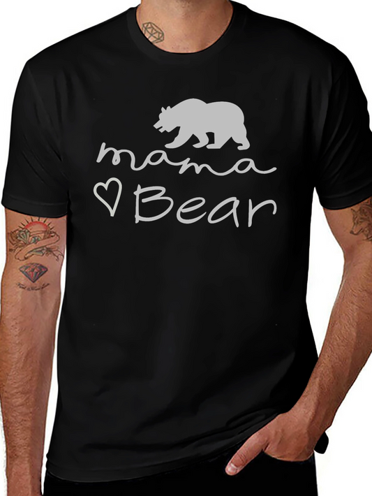 Mama Bear Graphic Tee -  Comfortable Black T-Shirt
