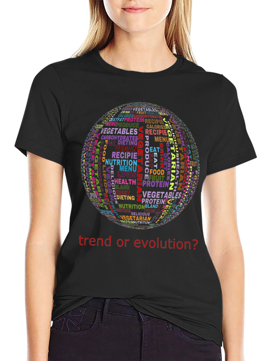 Vegetarian Word Art T-Shirt - Trend or Evolution Tee