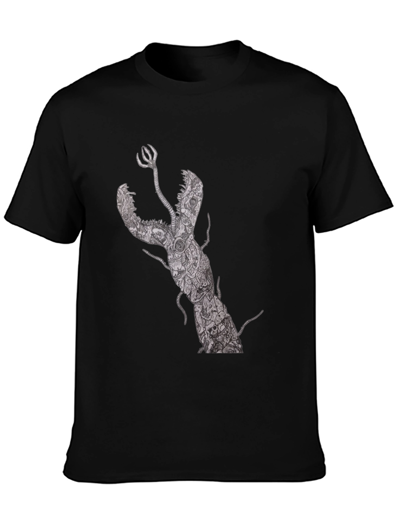 Unique Lobster Graphic Black T-Shirt