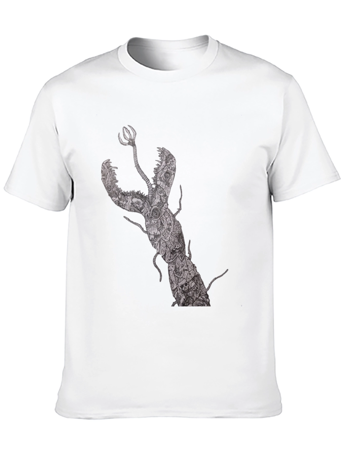 Unique Lobster Graphic Black T-Shirt