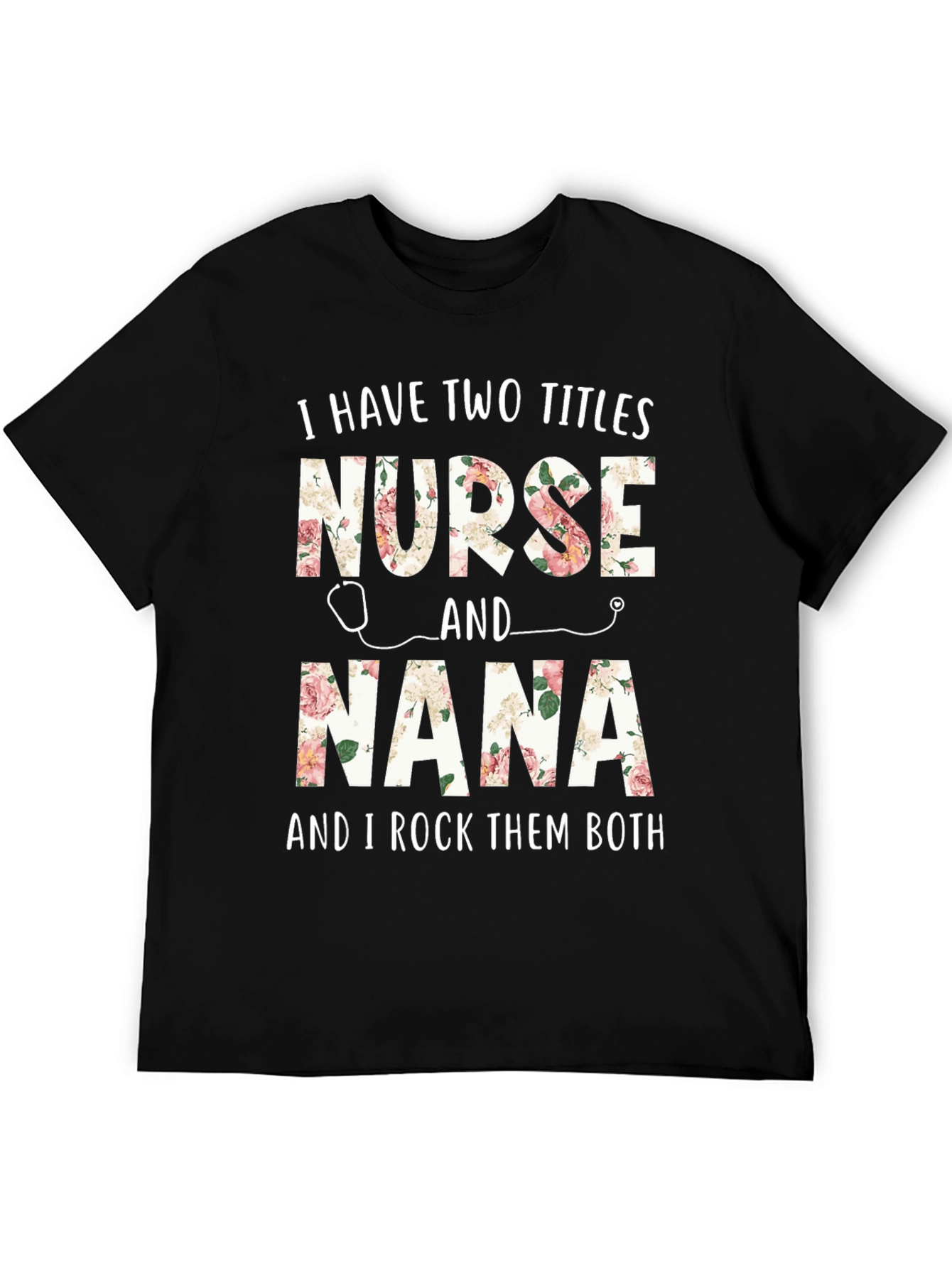 Nurse Nana T-Shirt - Floral Design