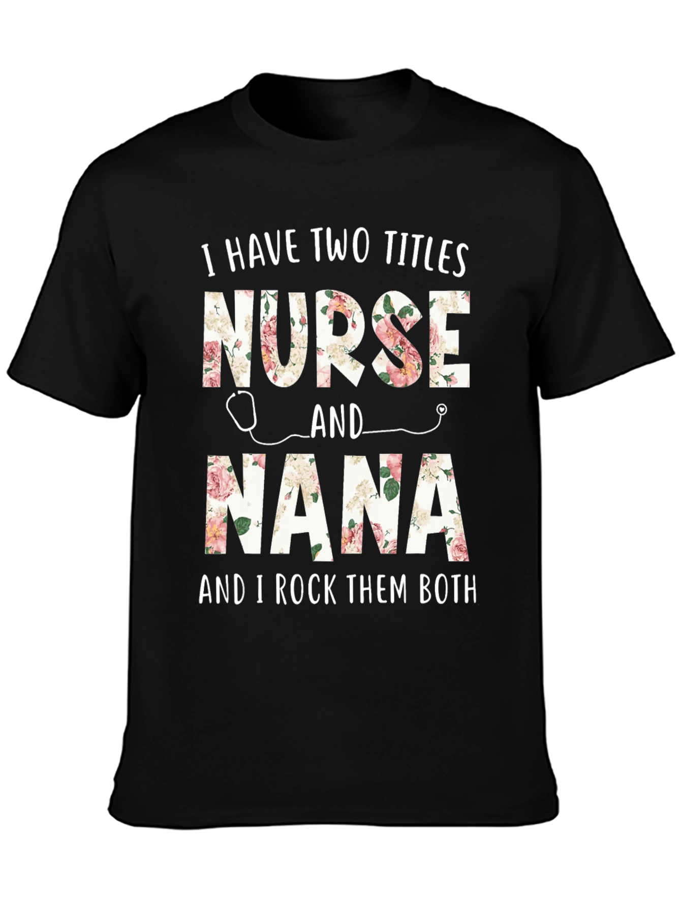 Nurse Nana T-Shirt - Floral Design