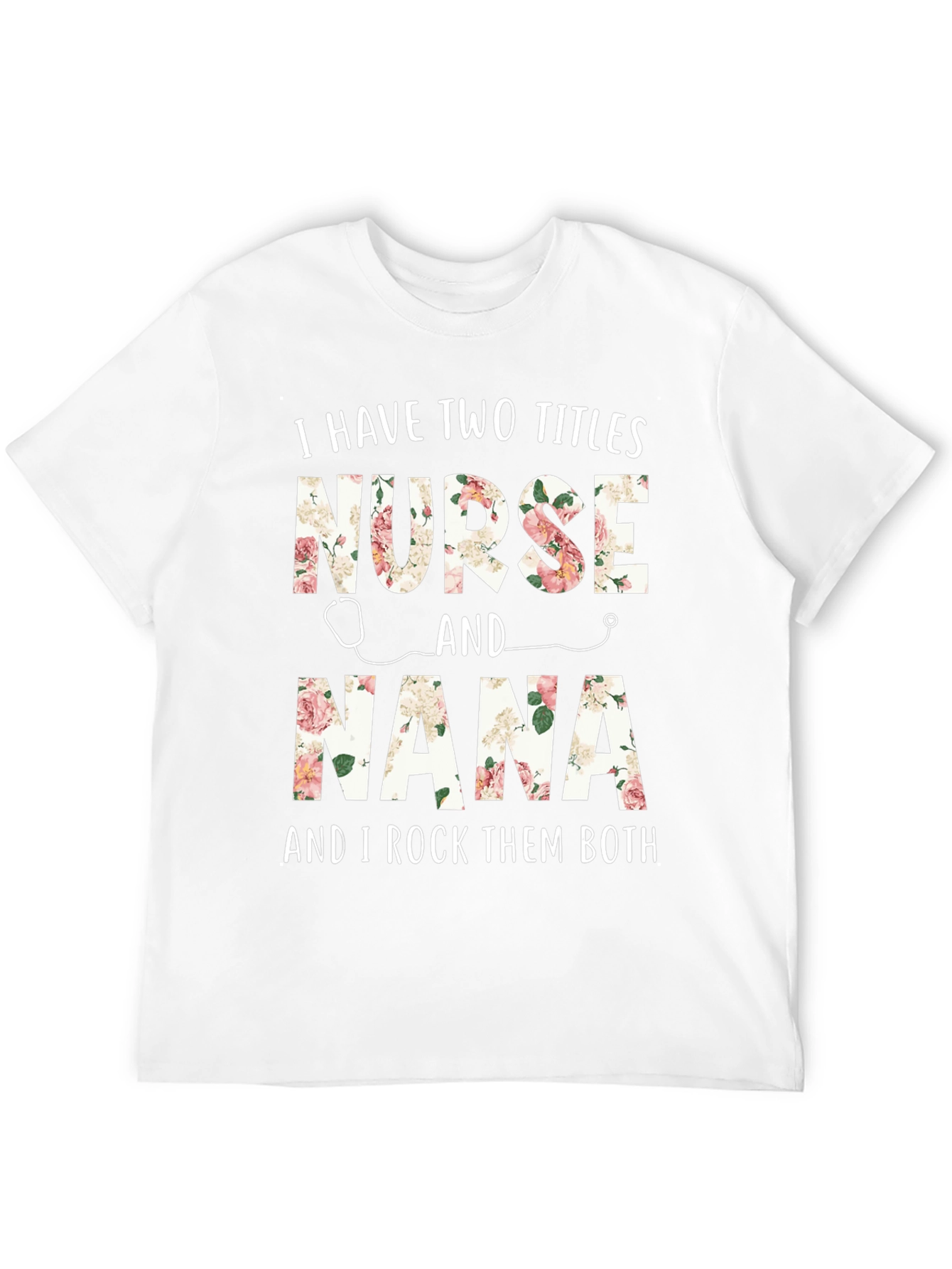 Nurse Nana T-Shirt - Floral Design