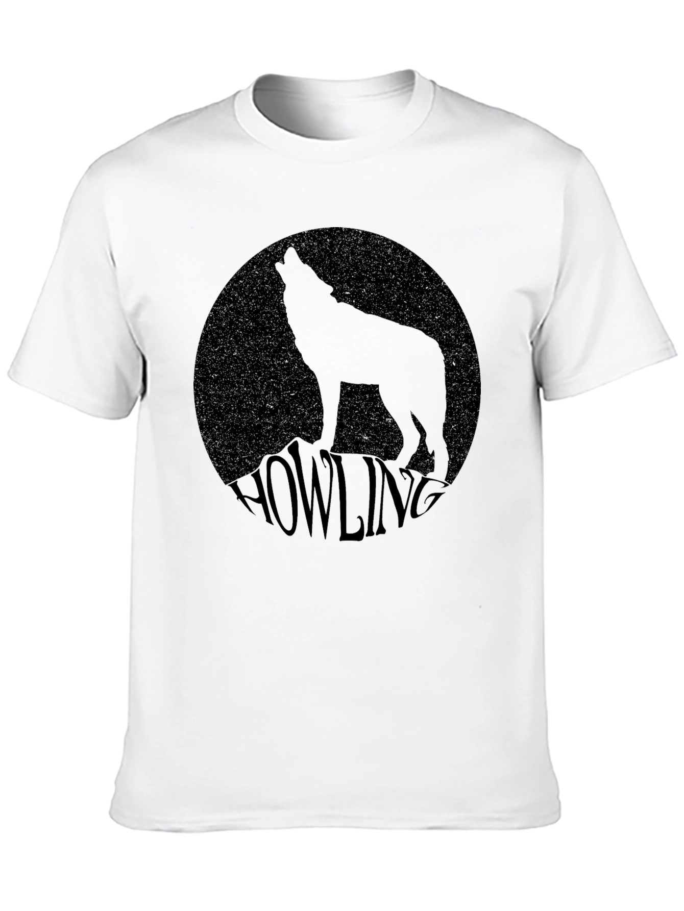 Howling Wolf Graphic Tee - Black