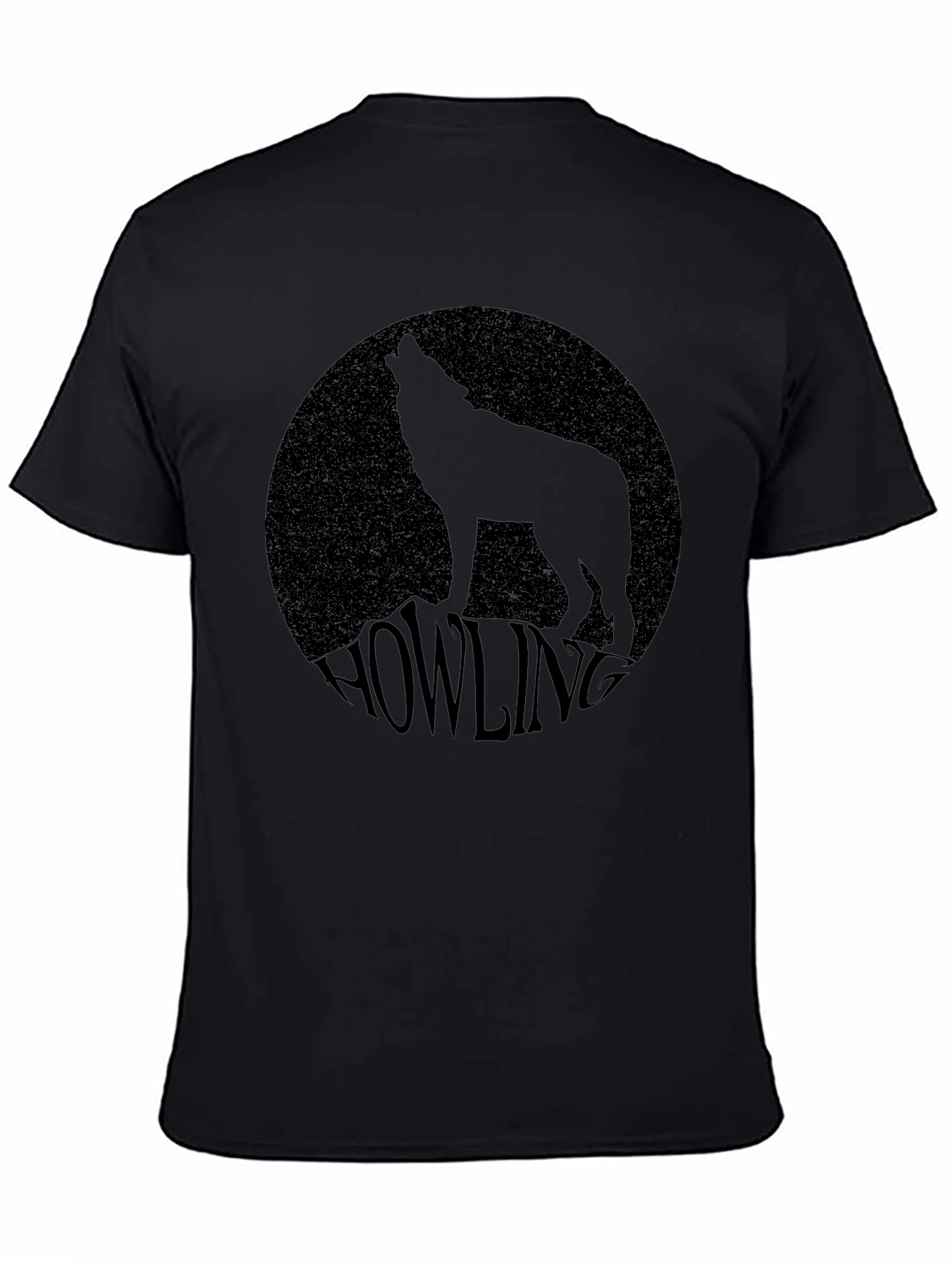 Howling Wolf Graphic Tee - Black