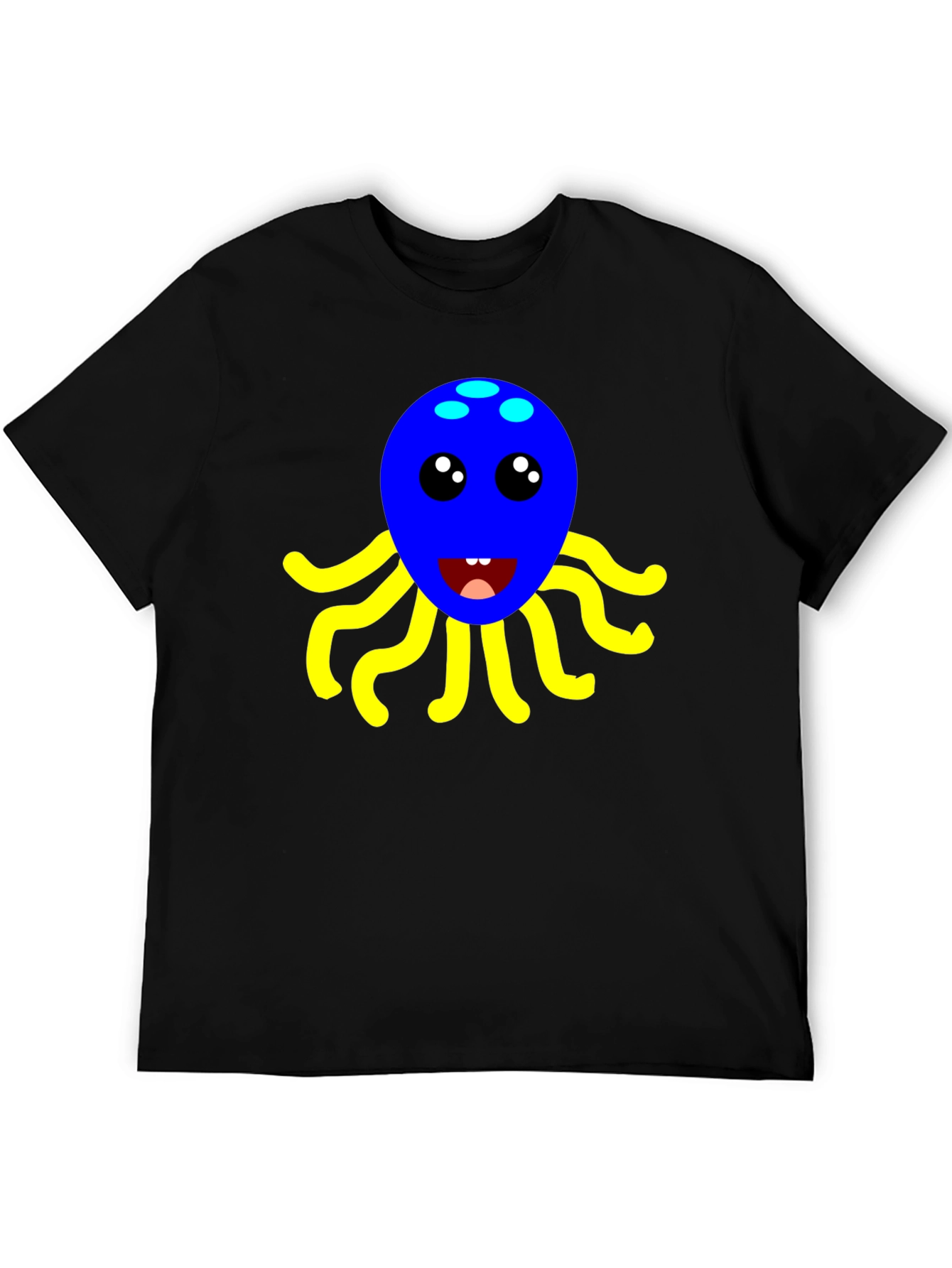 Cute Octopus Graphic Tee - Black Cotton Shirt