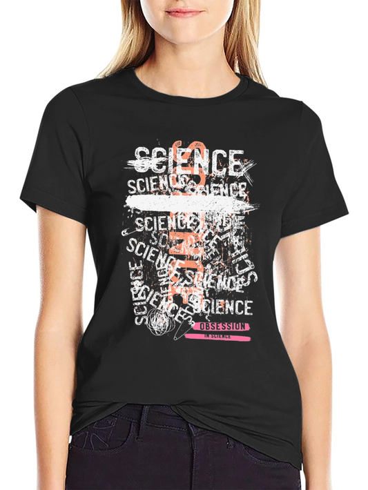 Science Obsession Graphic Tee - Black Cotton Blend