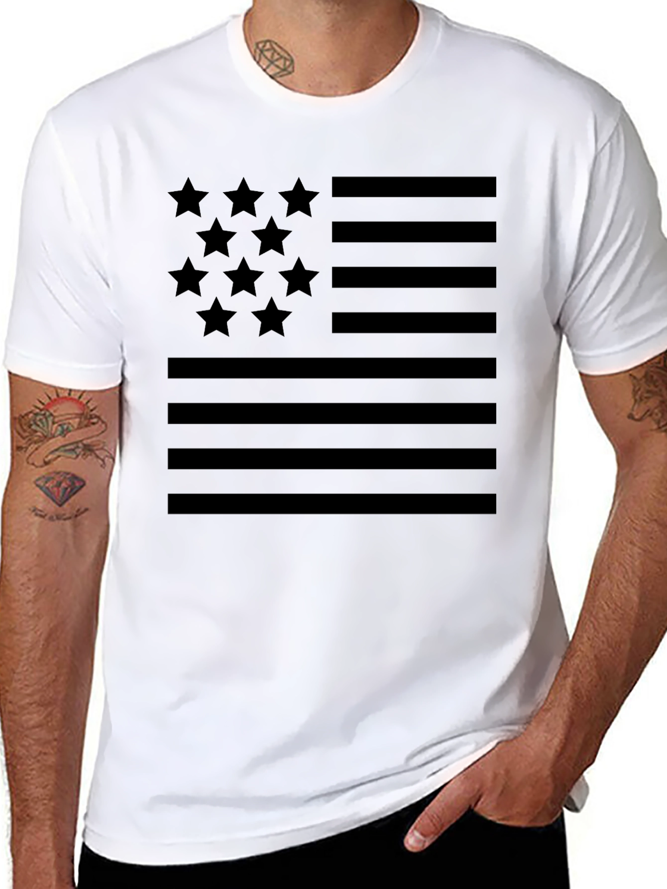 Stealth USA Flag Graphic T-Shirt - Black