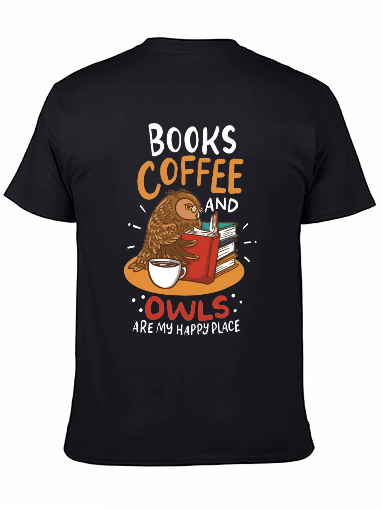Books Coffee and Owls T-Shirt