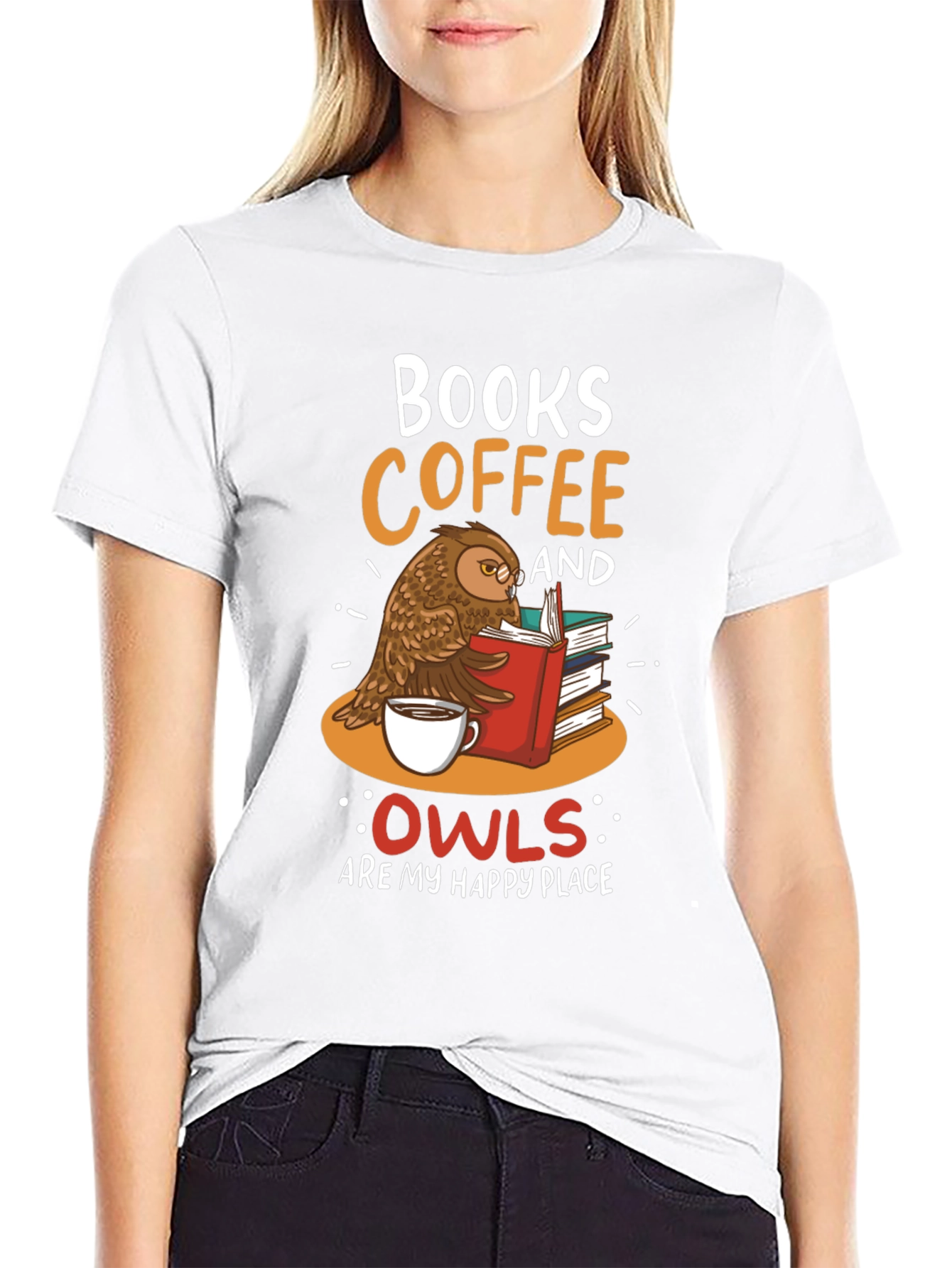 Books Coffee and Owls T-Shirt