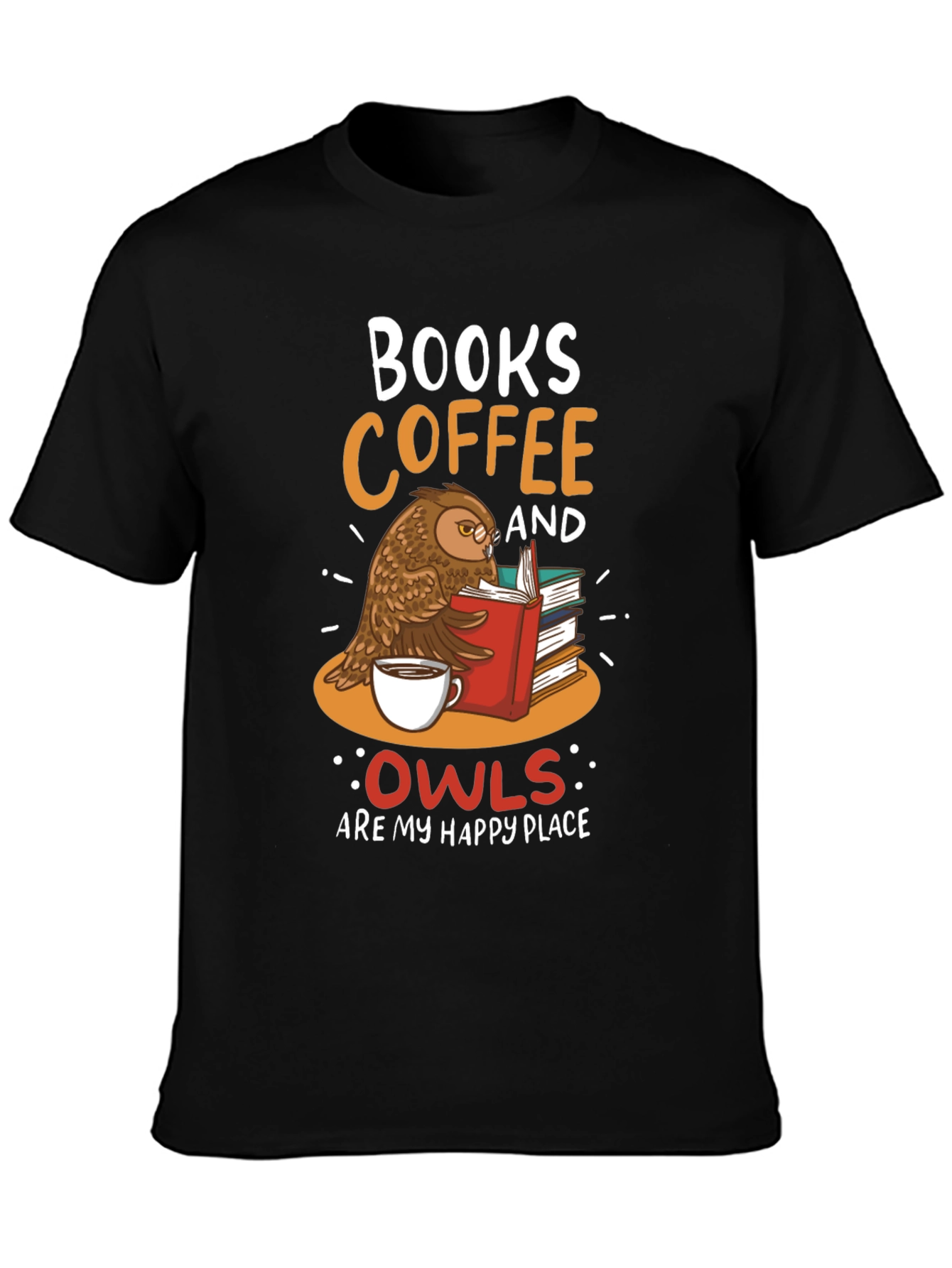 Books Coffee and Owls T-Shirt