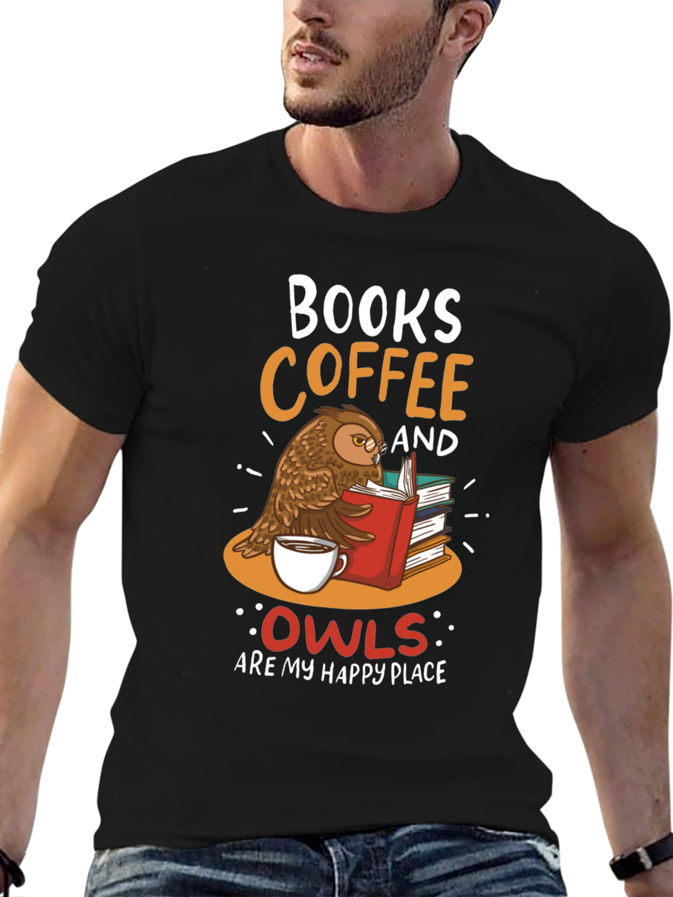Books Coffee and Owls T-Shirt