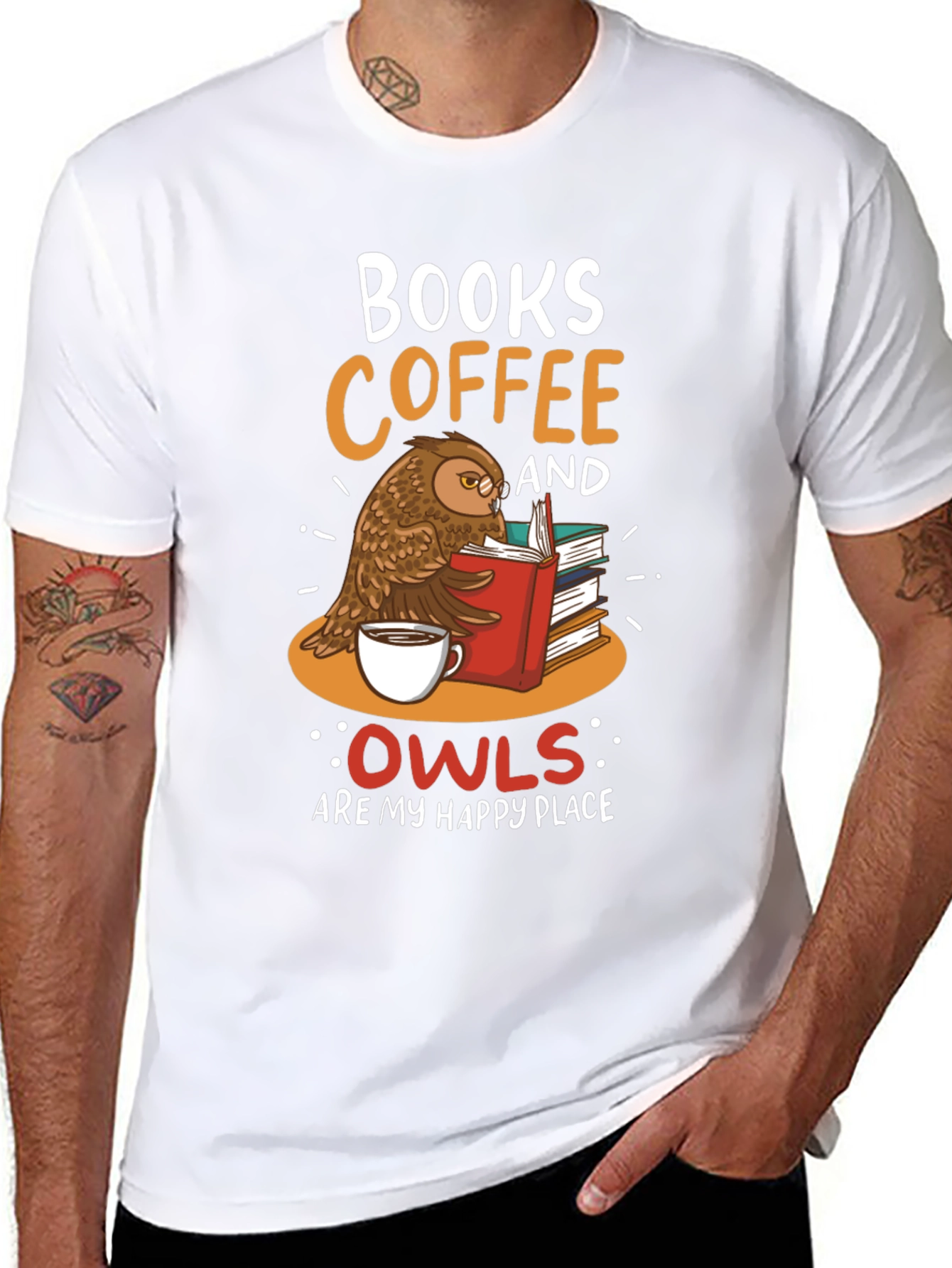 Books Coffee and Owls T-Shirt