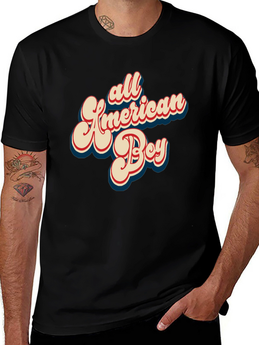 All American Boy Graphic Tee - Vintage Style