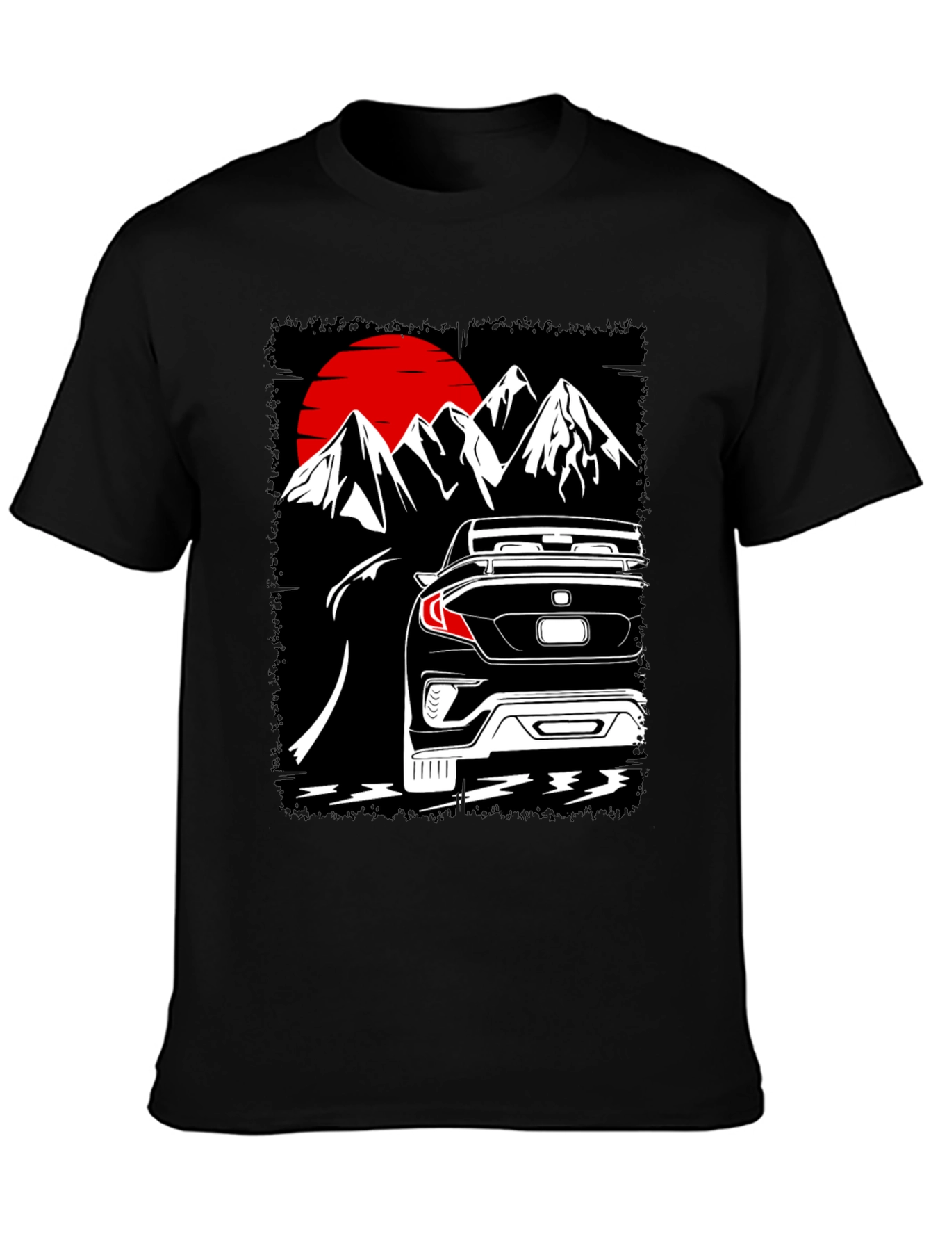 Mountain Car Graphic Tee - Black