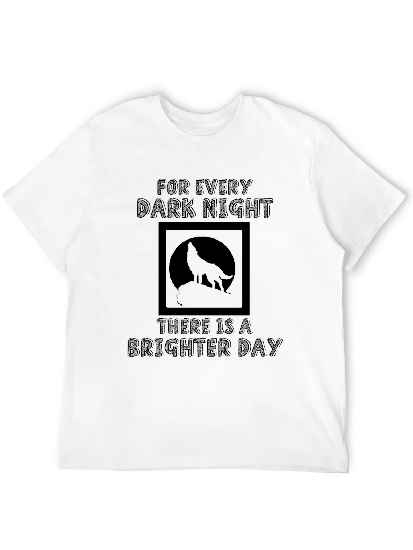 Wolf Silhouette Graphic Tee - Dark Night Brighter Day