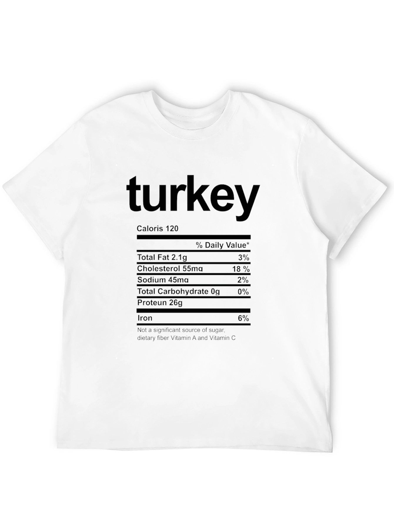 Turkey Nutrition Facts T-Shirt - Funny Thanksgiving Tee