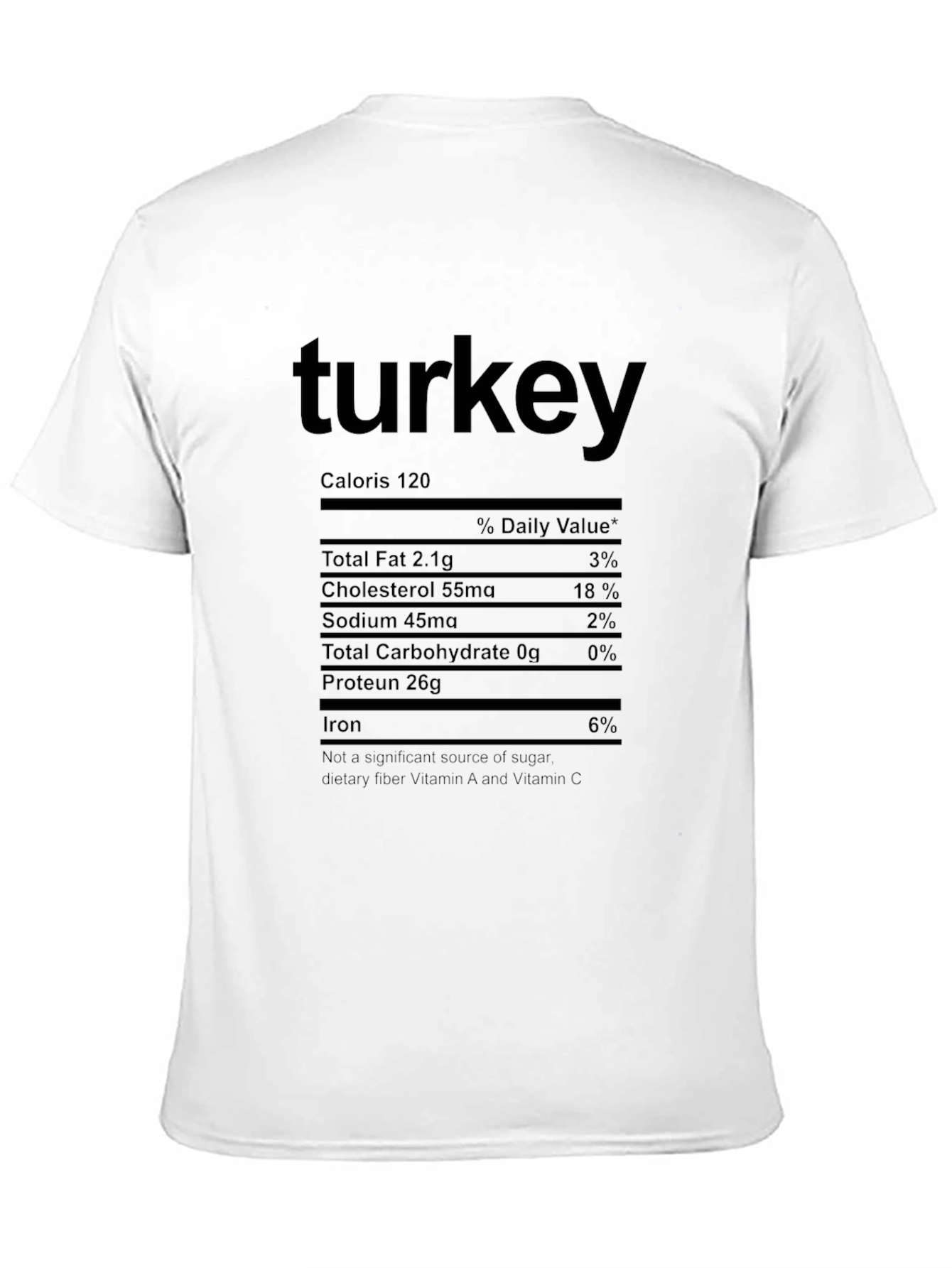 Turkey Nutrition Facts T-Shirt - Funny Thanksgiving Tee