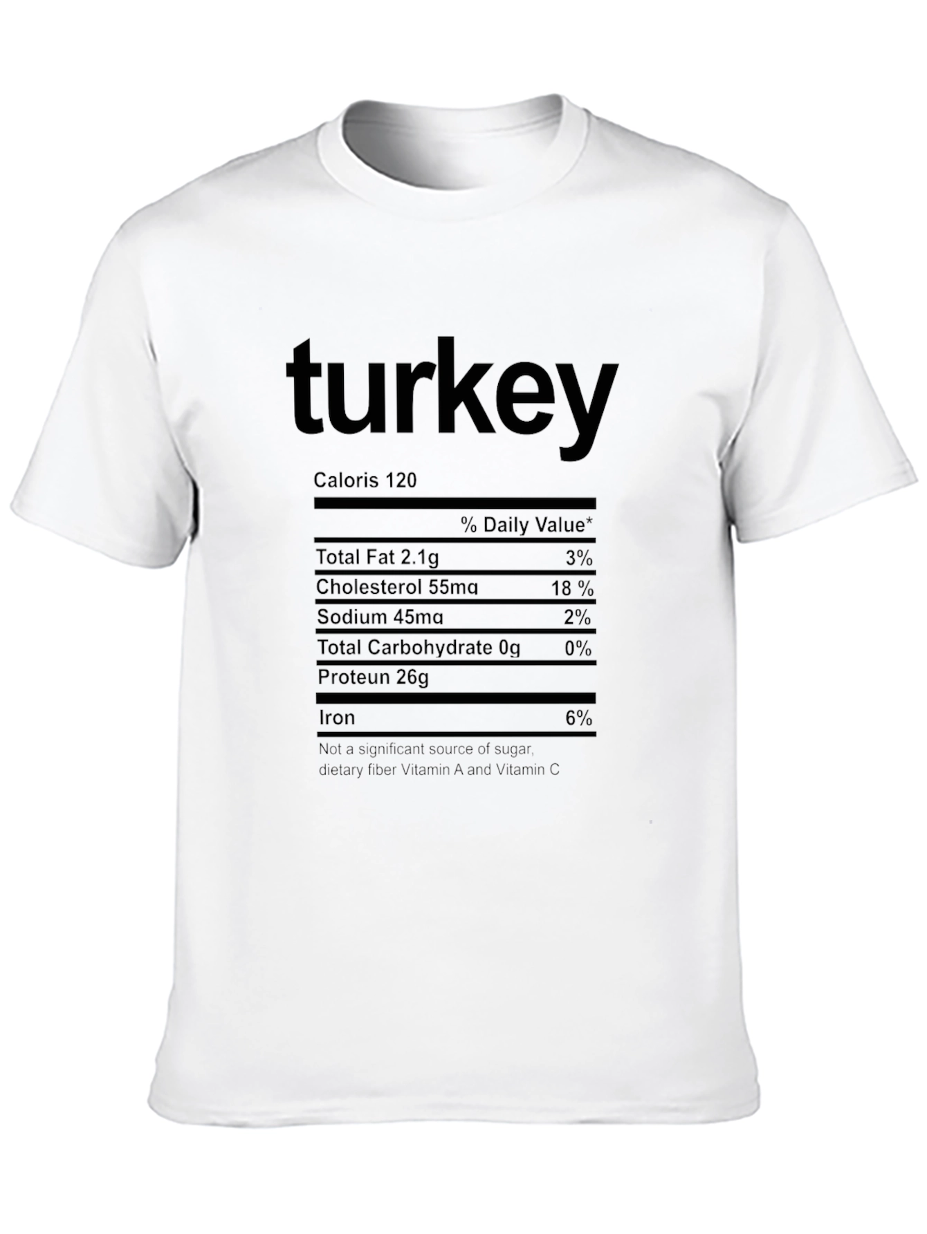 Turkey Nutrition Facts T-Shirt - Funny Thanksgiving Tee