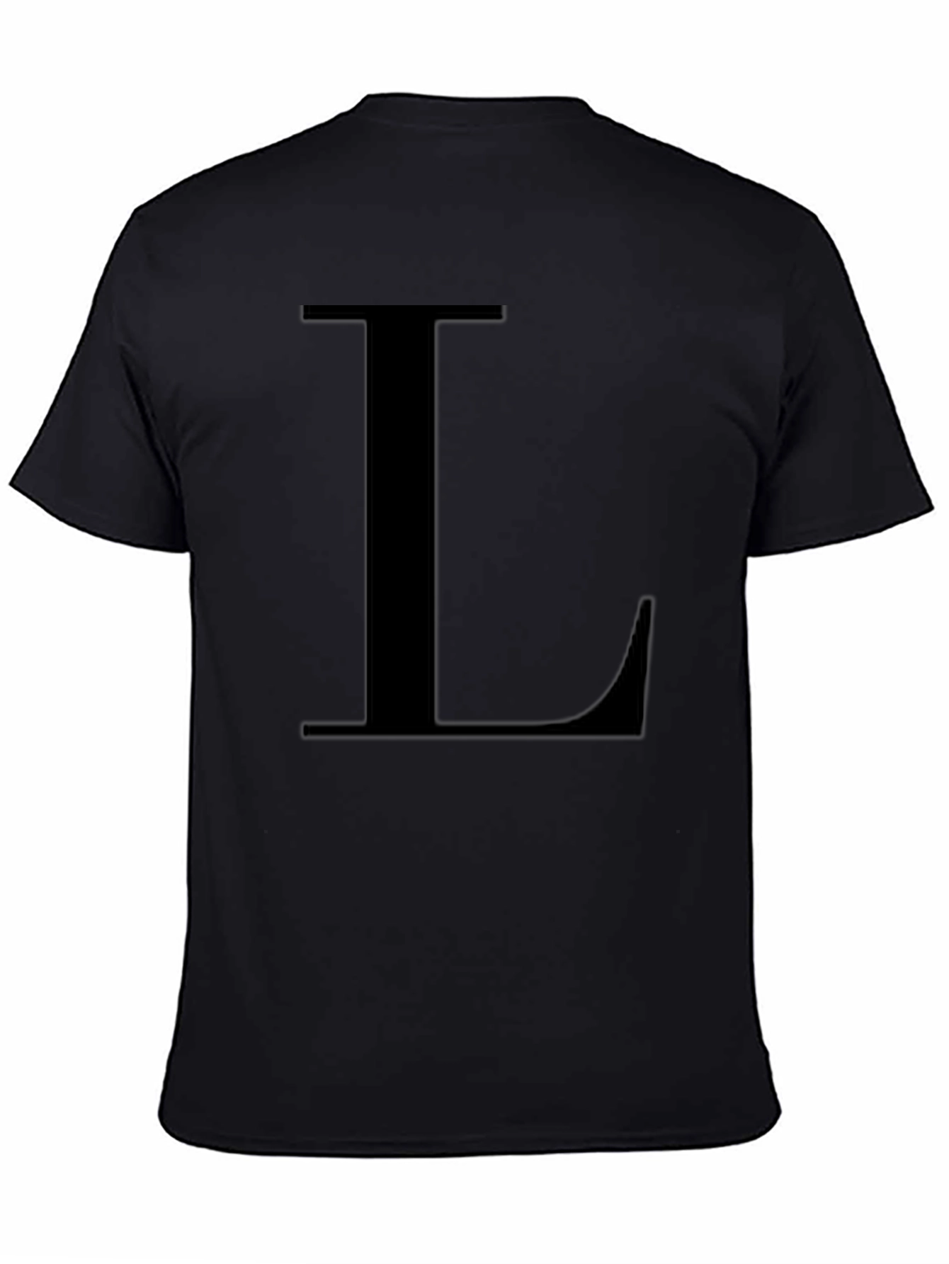 Letter L Black T-Shirt - Simple Alphabet Tee