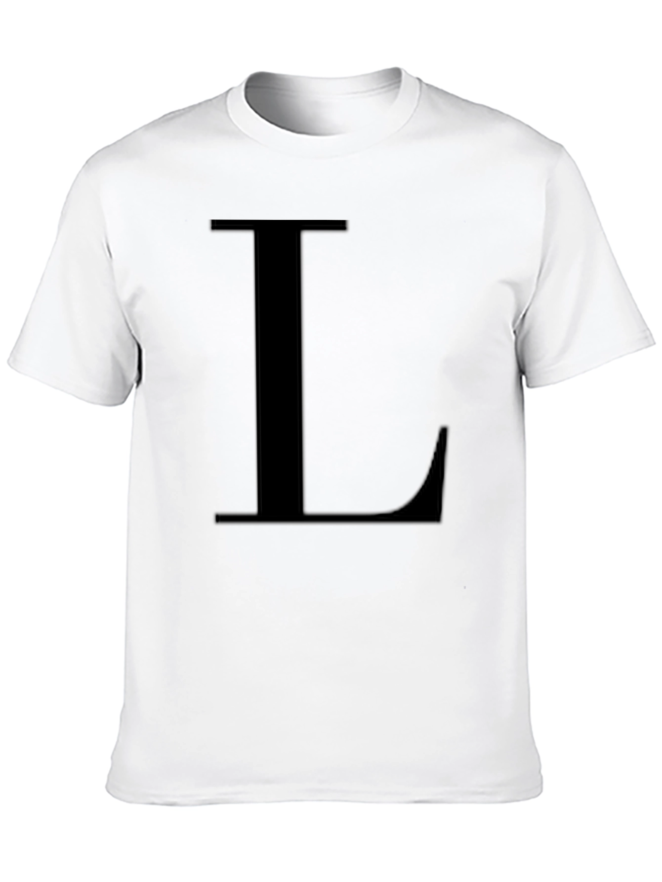 Letter L Black T-Shirt - Simple Alphabet Tee