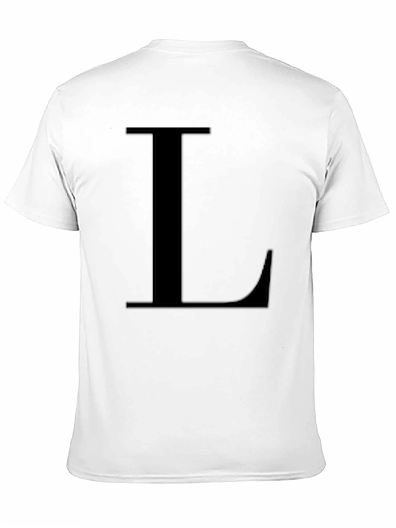 Letter L Black T-Shirt - Simple Alphabet Tee