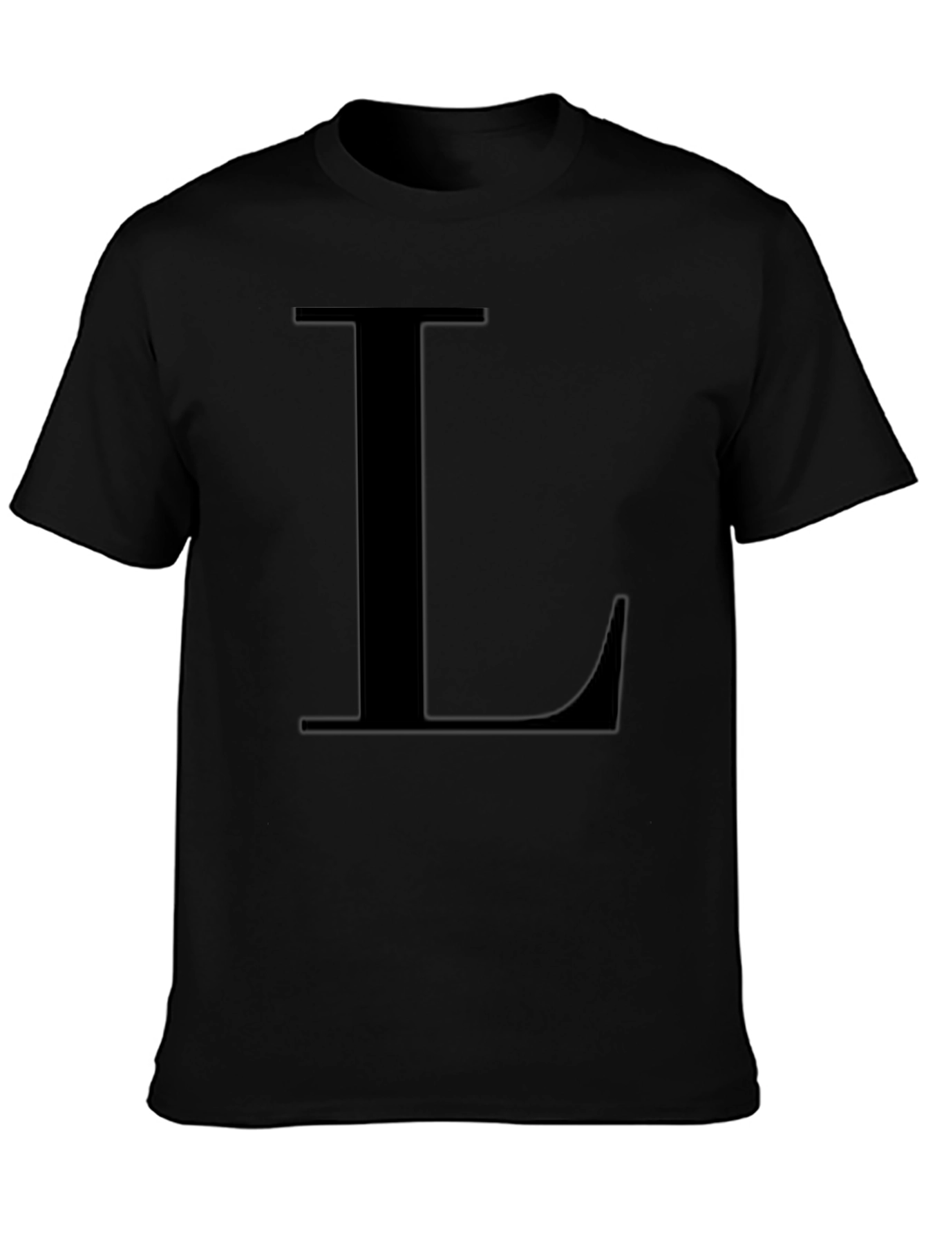 Letter L Black T-Shirt - Simple Alphabet Tee