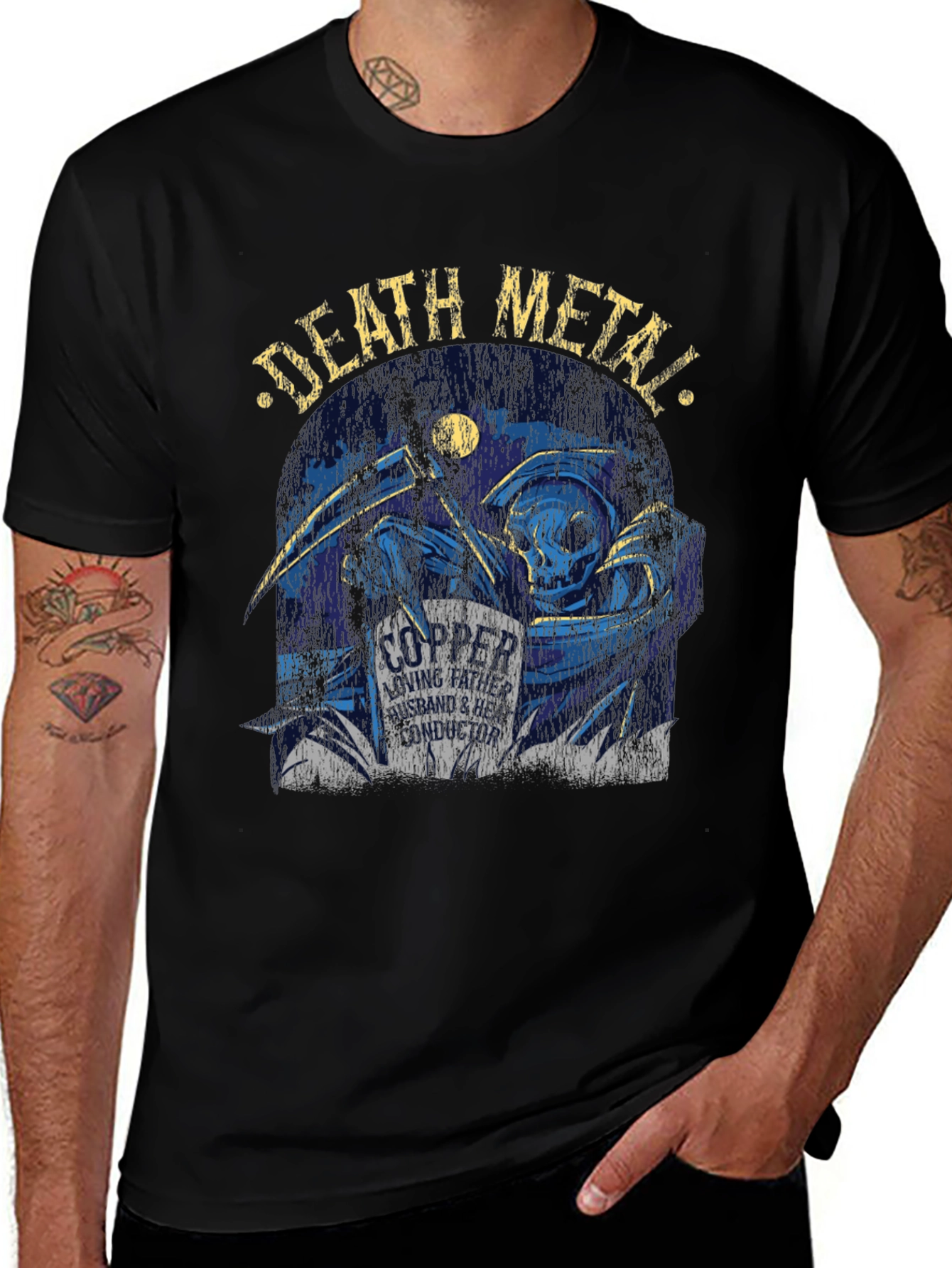 Death Metal Grim Reaper Graphic T-Shirt