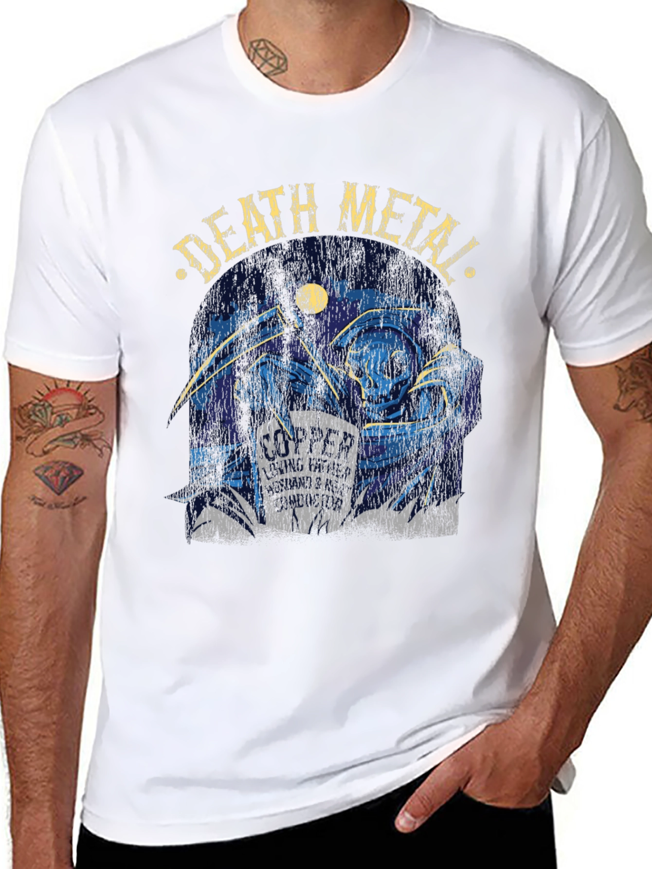 Death Metal Grim Reaper Graphic T-Shirt