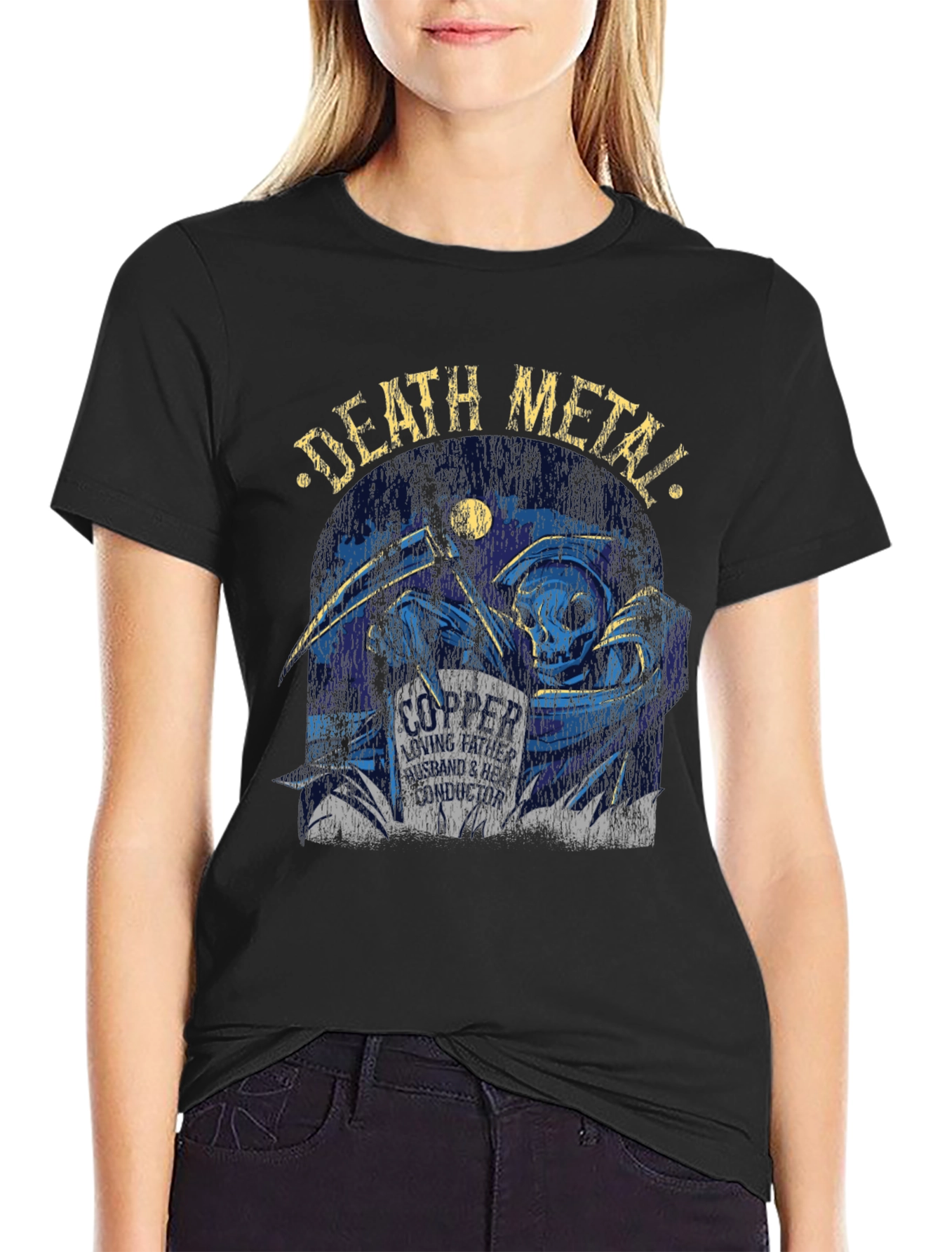 Death Metal Grim Reaper Graphic T-Shirt
