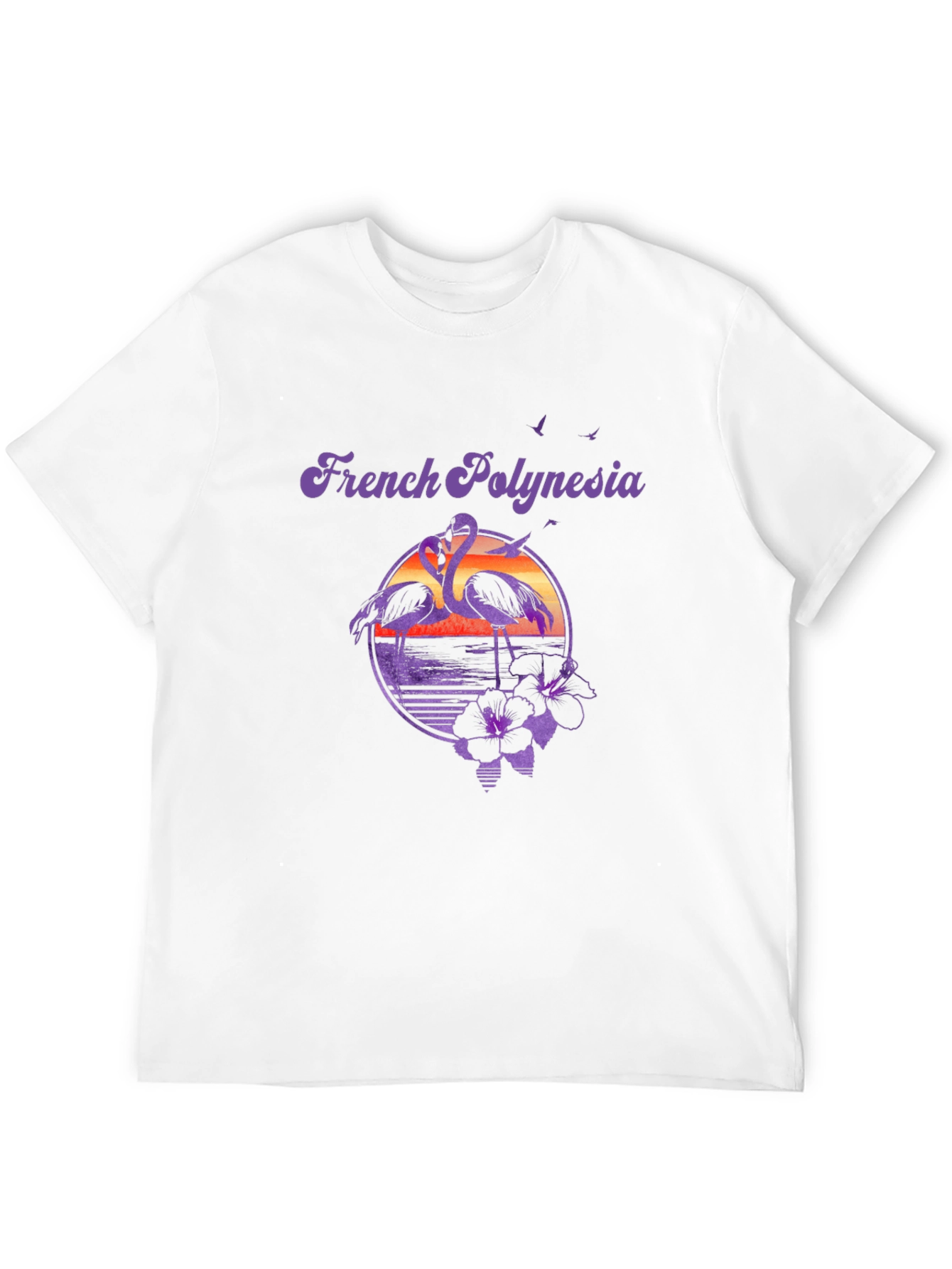 French Polynesia Flamingo Graphic T-Shirt