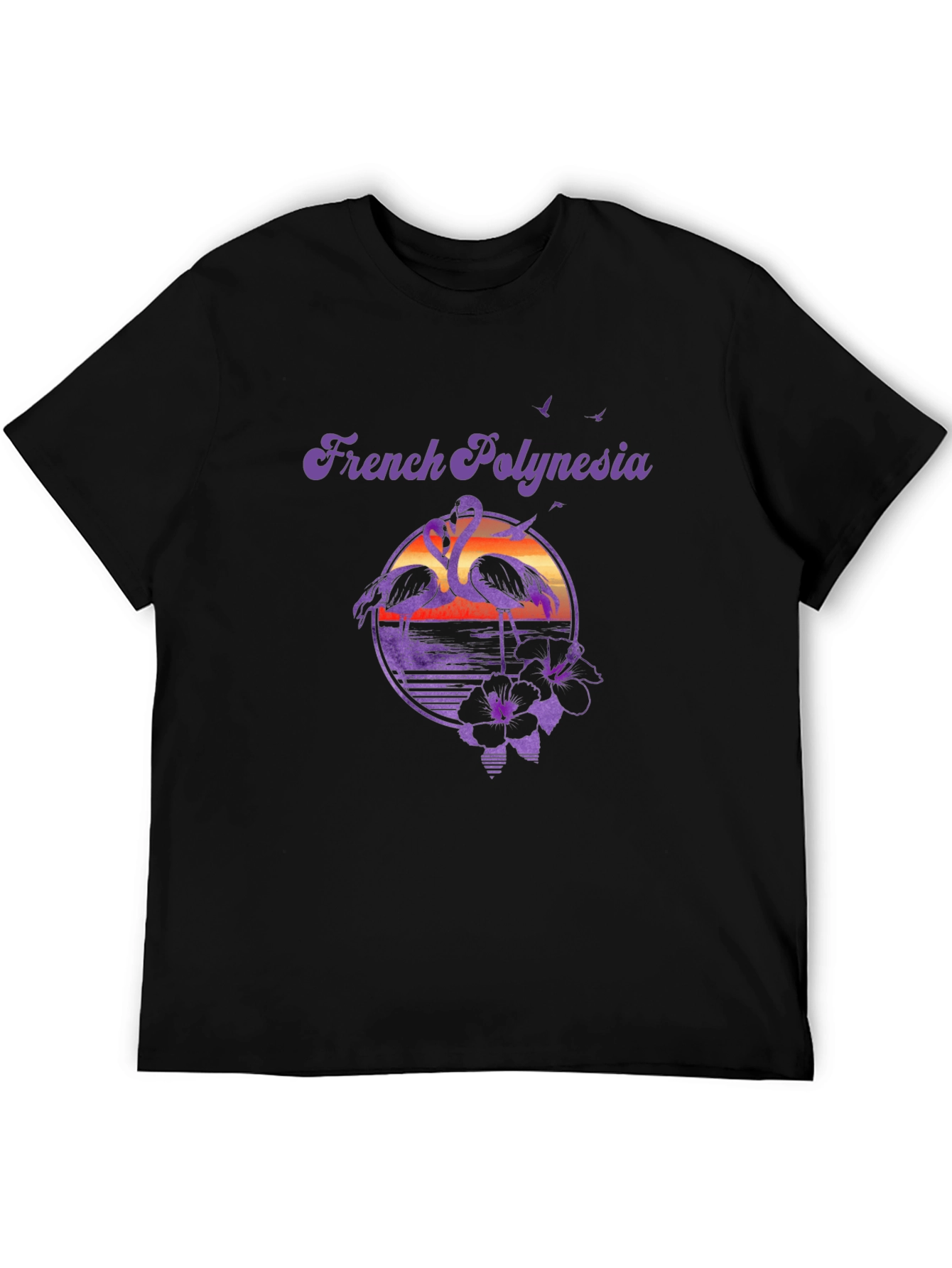 French Polynesia Flamingo Graphic T-Shirt