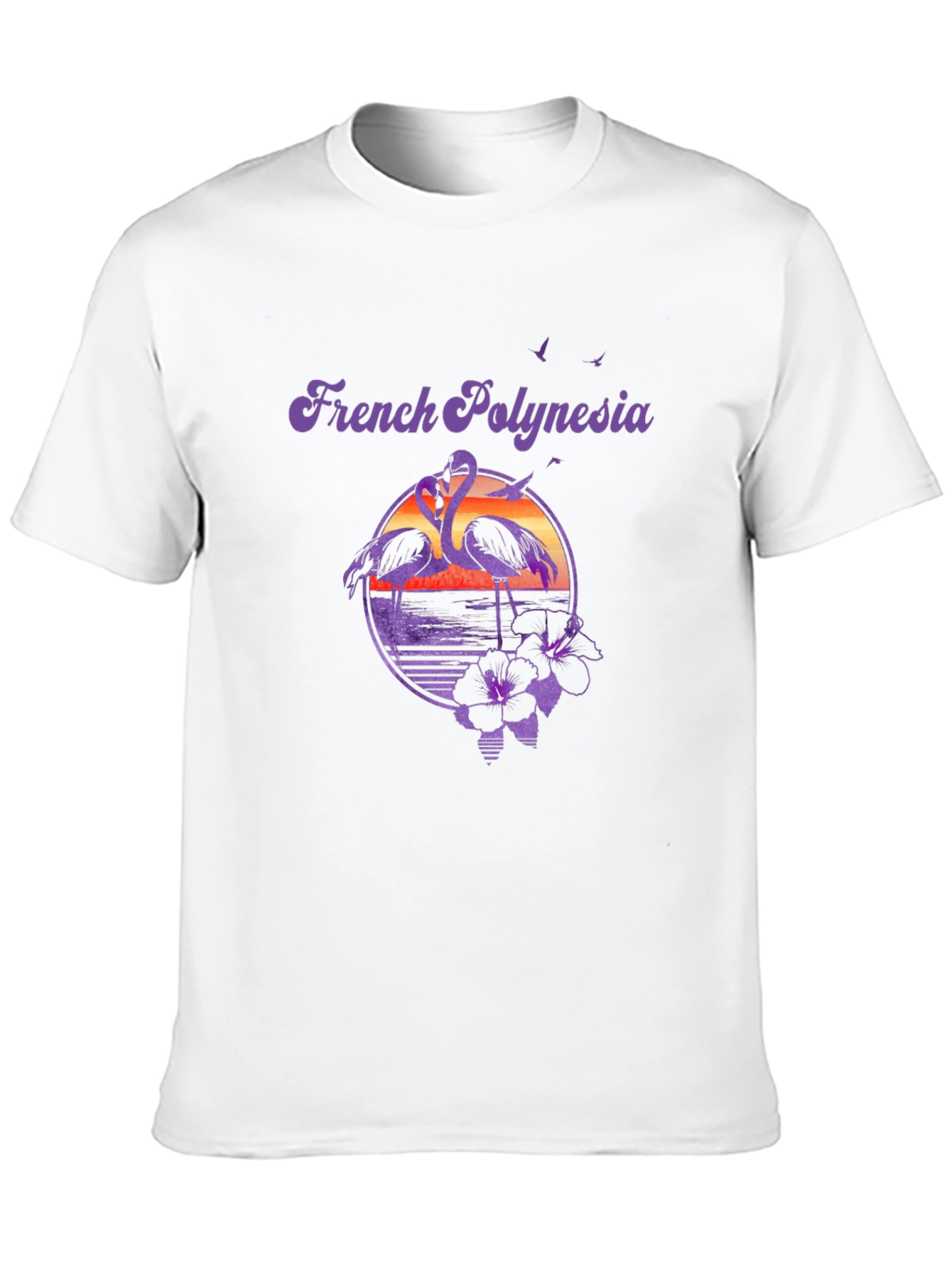 French Polynesia Flamingo Graphic T-Shirt