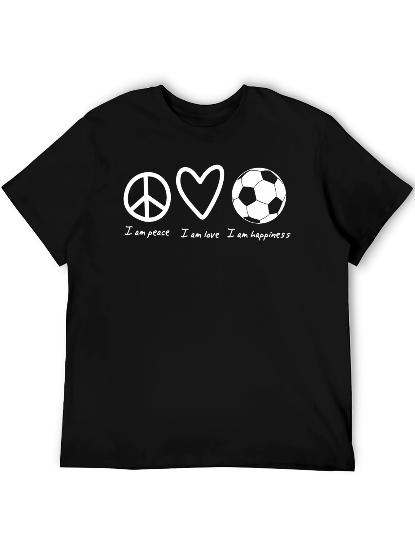 Peace Love Soccer T-Shirt - Unisex Black Tee