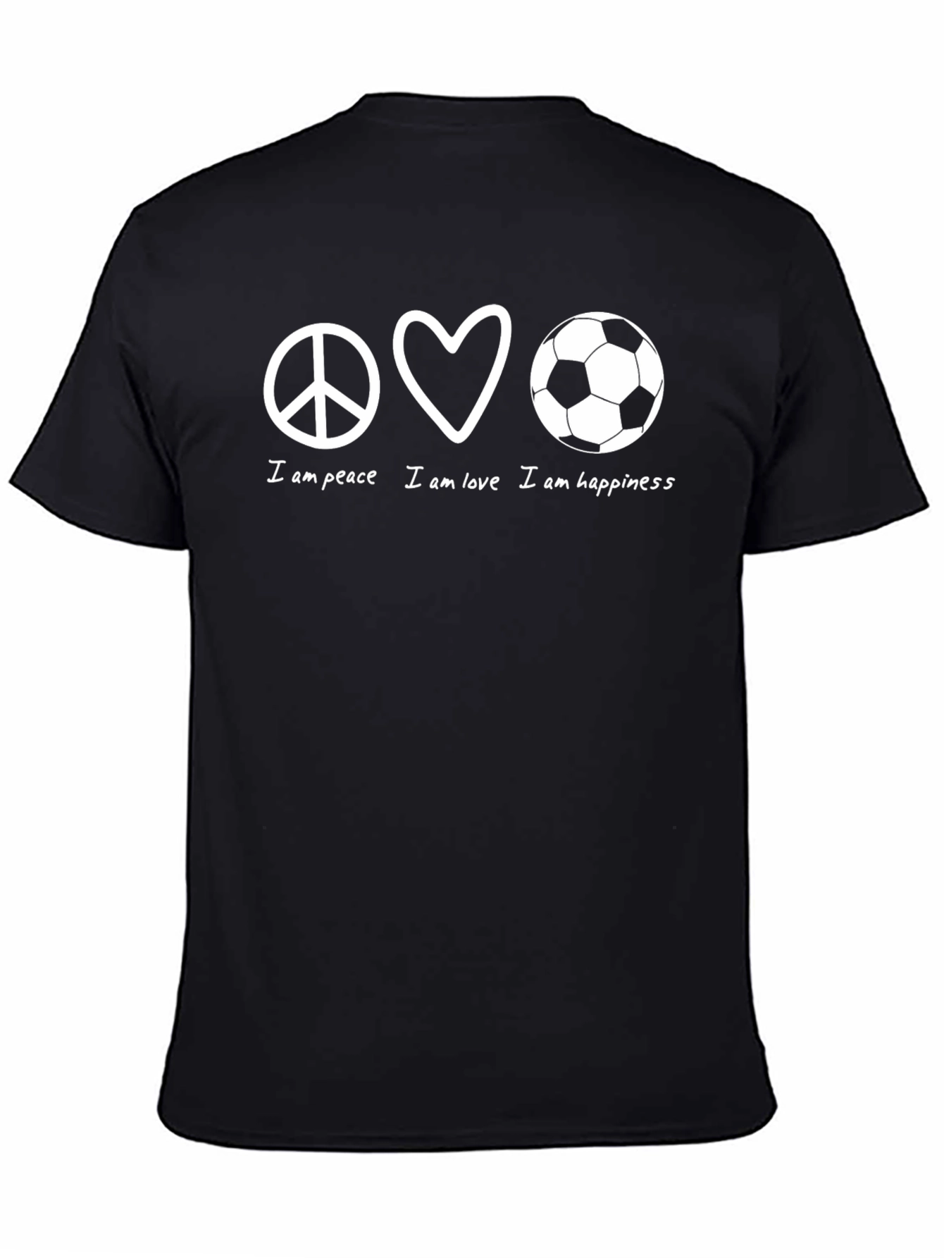 Peace Love Soccer T-Shirt - Unisex Black Tee