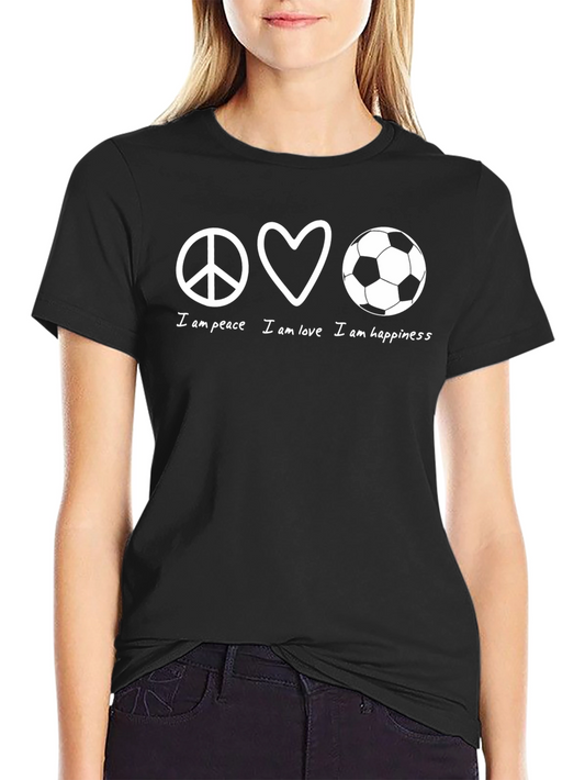 Peace Love Soccer T-Shirt - Unisex Black Tee