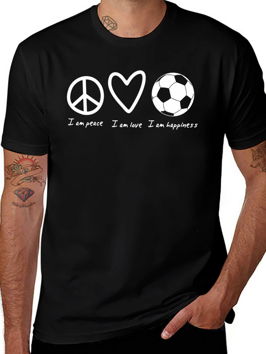 Peace Love Soccer T-Shirt - Unisex Black Tee