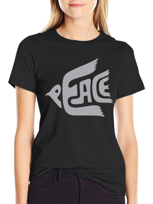 Peace Dove Graphic Tee - Black Cotton T-Shirt