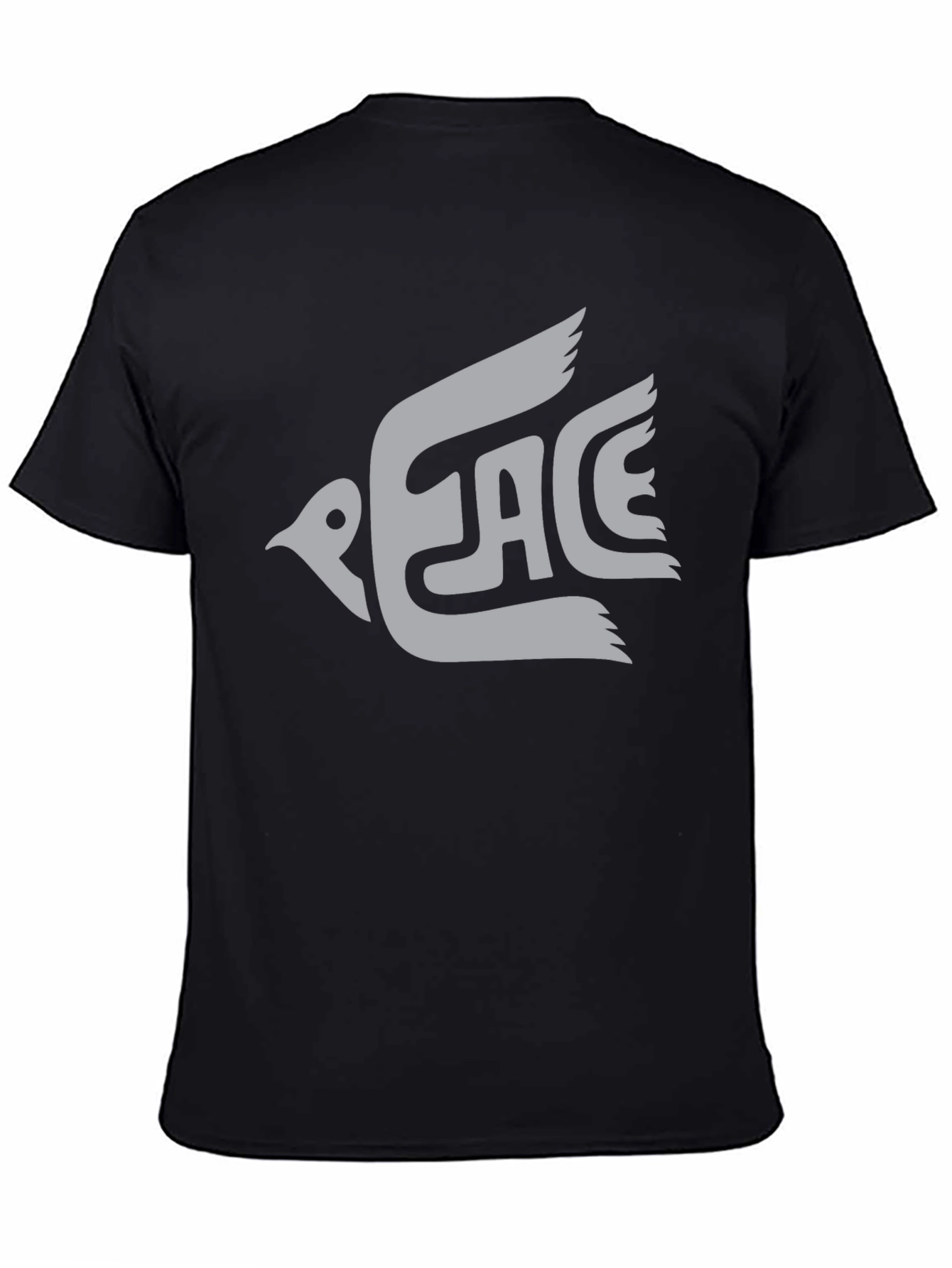 Peace Dove Graphic Tee - Black Cotton T-Shirt