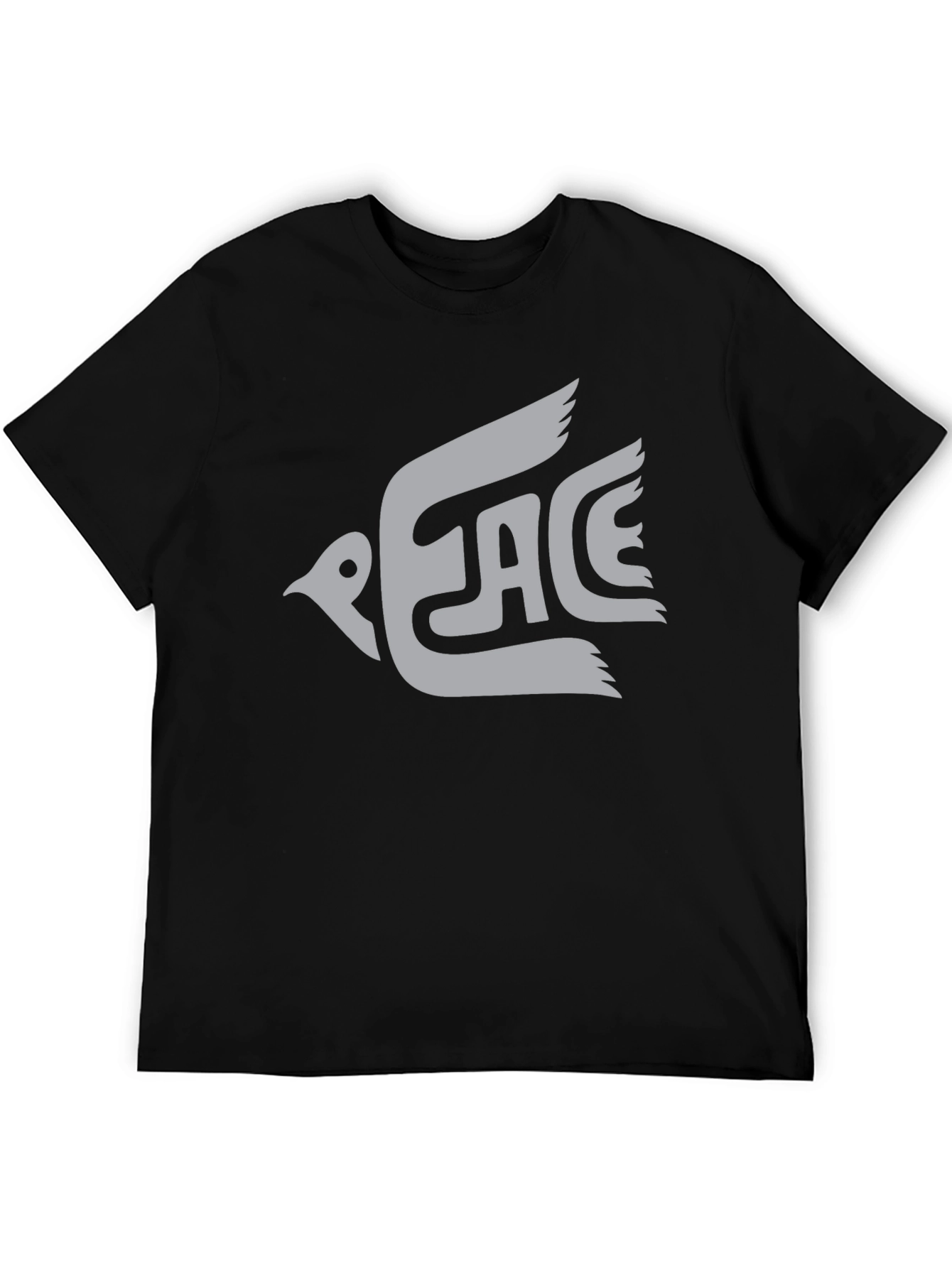 Peace Dove Graphic Tee - Black Cotton T-Shirt
