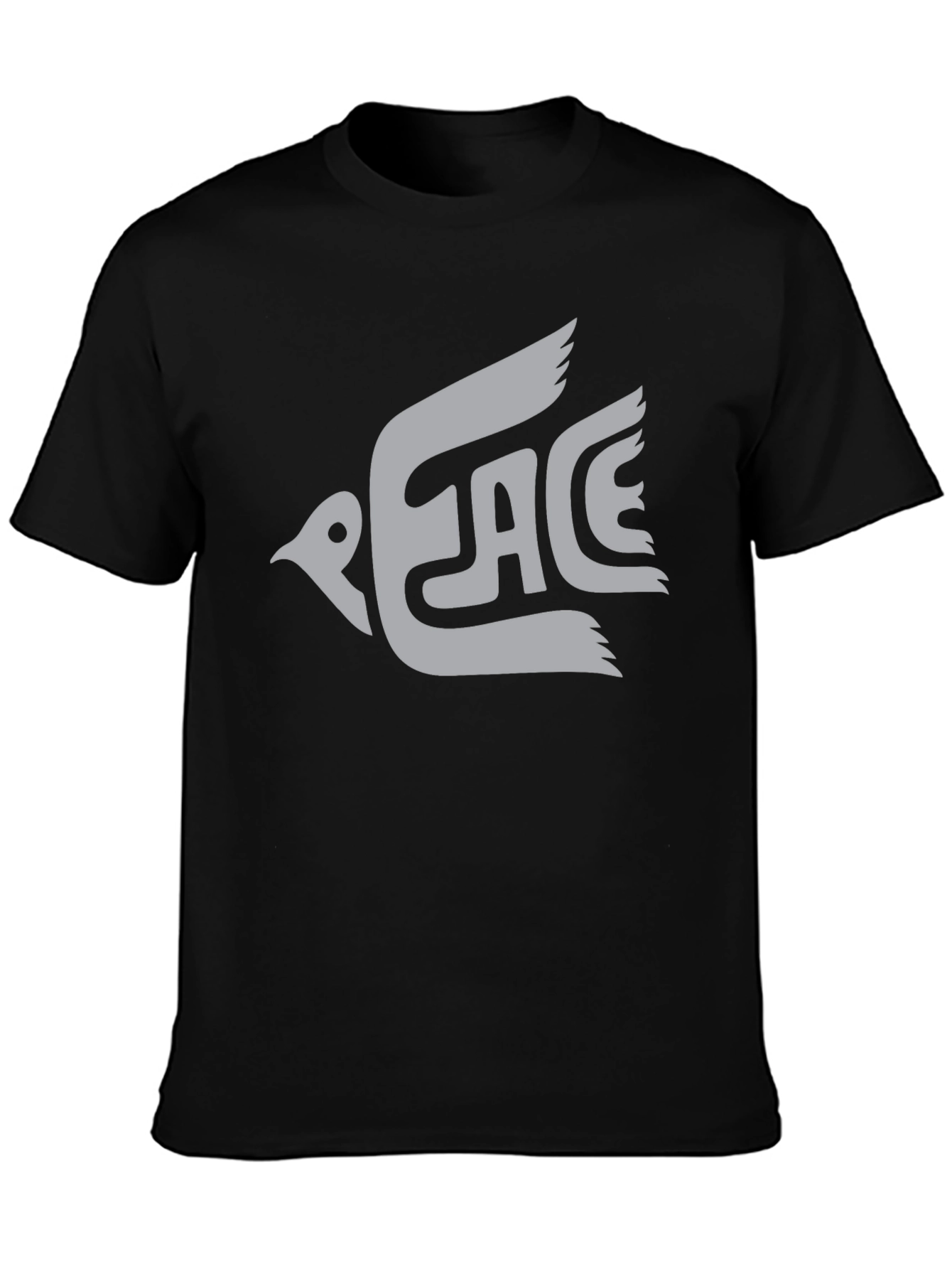 Peace Dove Graphic Tee - Black Cotton T-Shirt