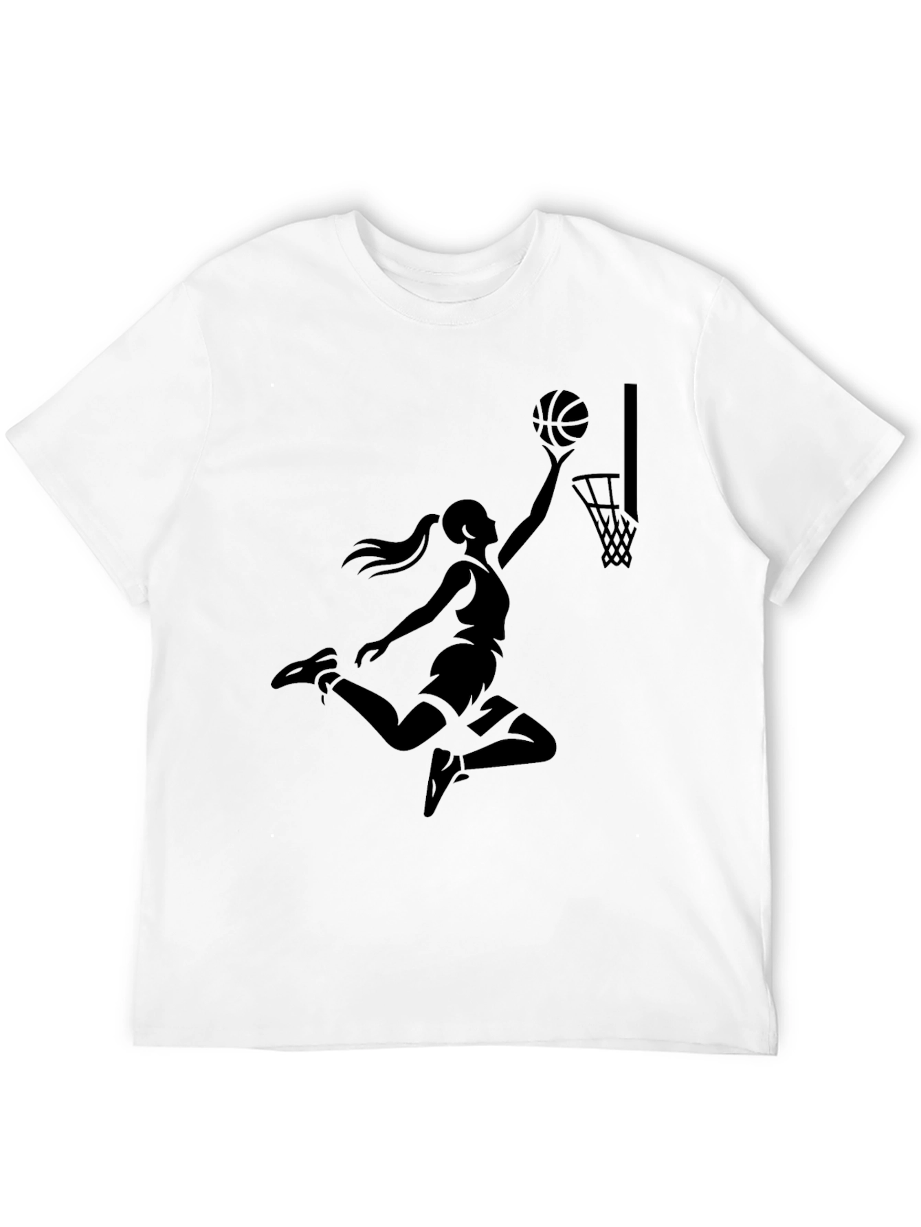 Womens Basketball Player Graphic Tee - Black