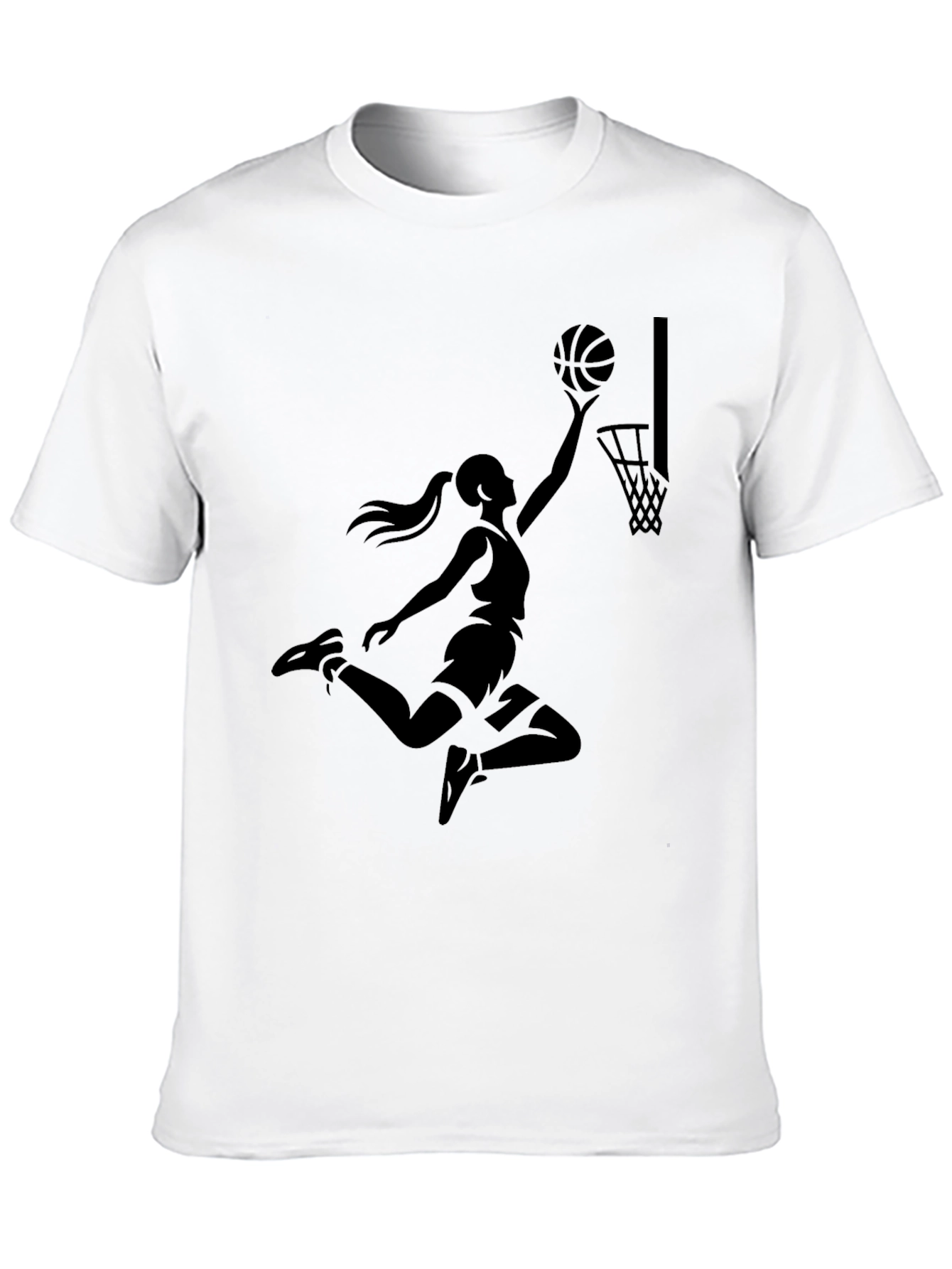 Womens Basketball Player Graphic Tee - Black