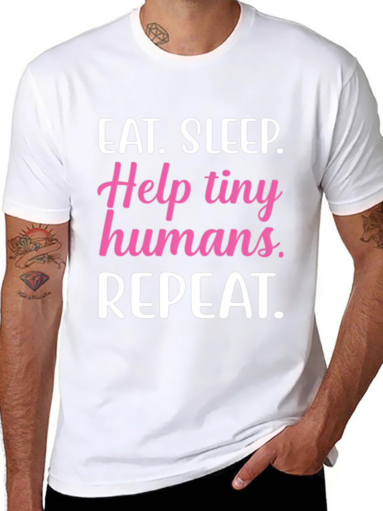 Eat Sleep Help Tiny Humans Repeat T-Shirt