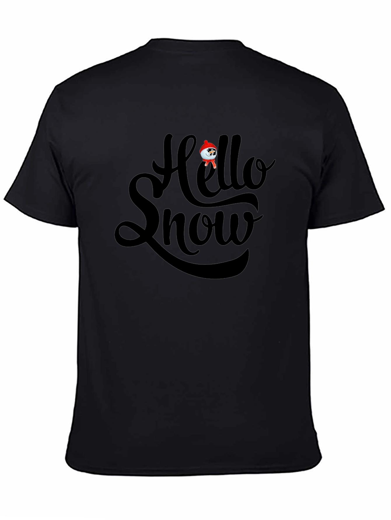 Hello Snow Black Graphic Tee