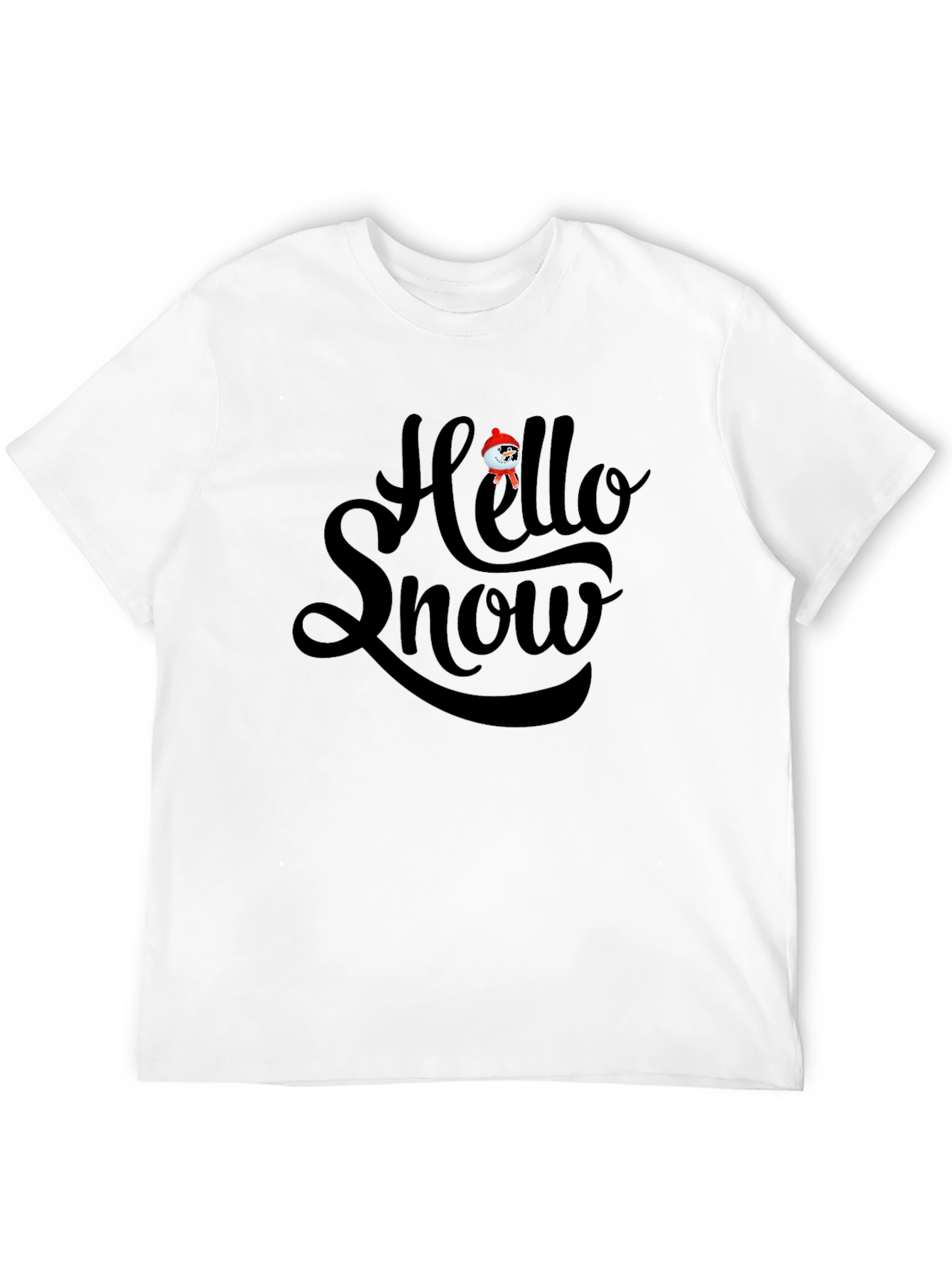 Hello Snow Black Graphic Tee