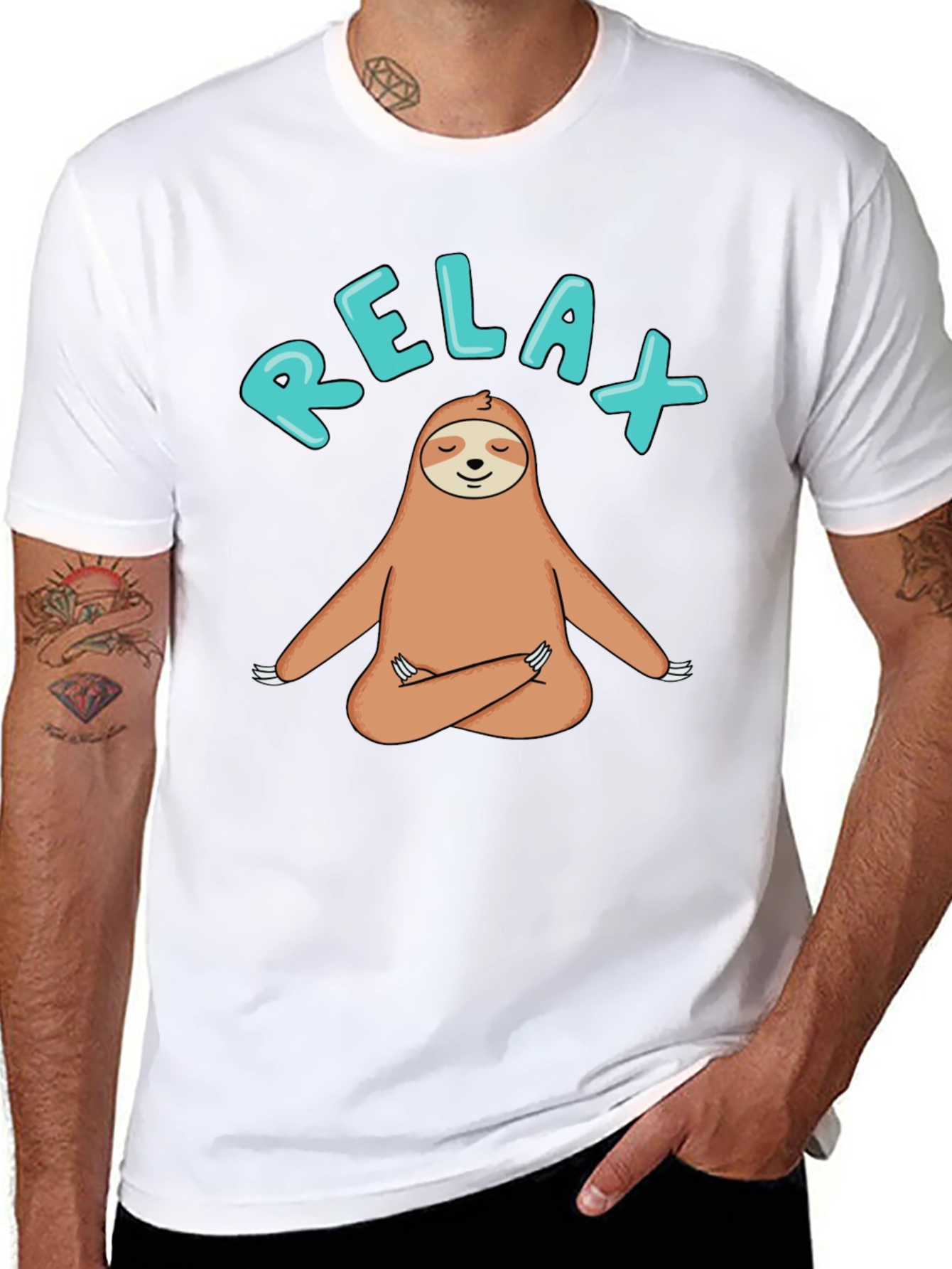 Relax Sloth Meditation T-Shirt - Funny Yoga Tee