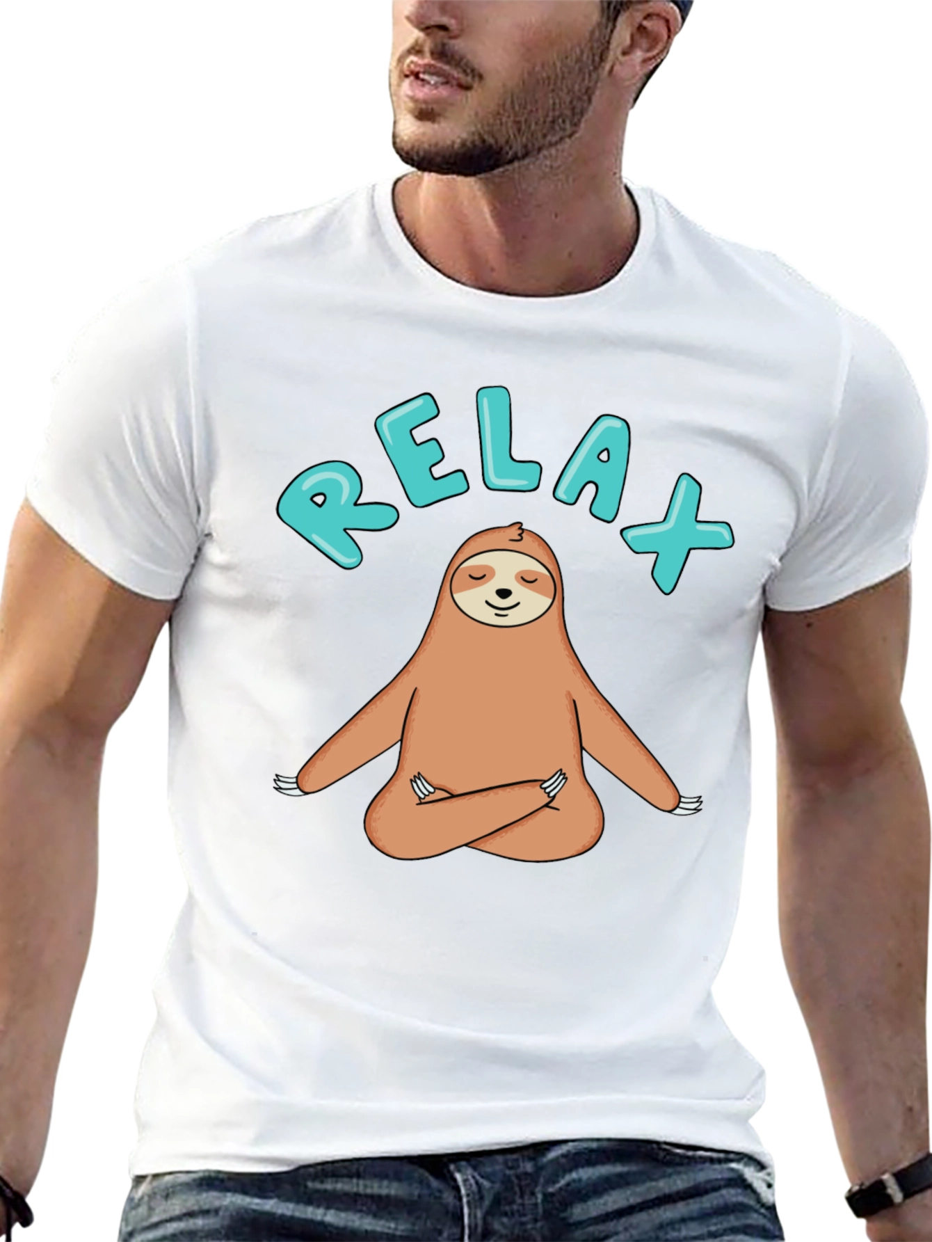Relax Sloth Meditation T-Shirt - Funny Yoga Tee
