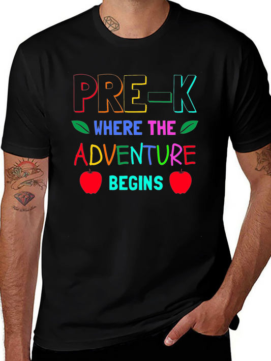 Pre-K Where the Adventure Begins Teacher T-Shirt